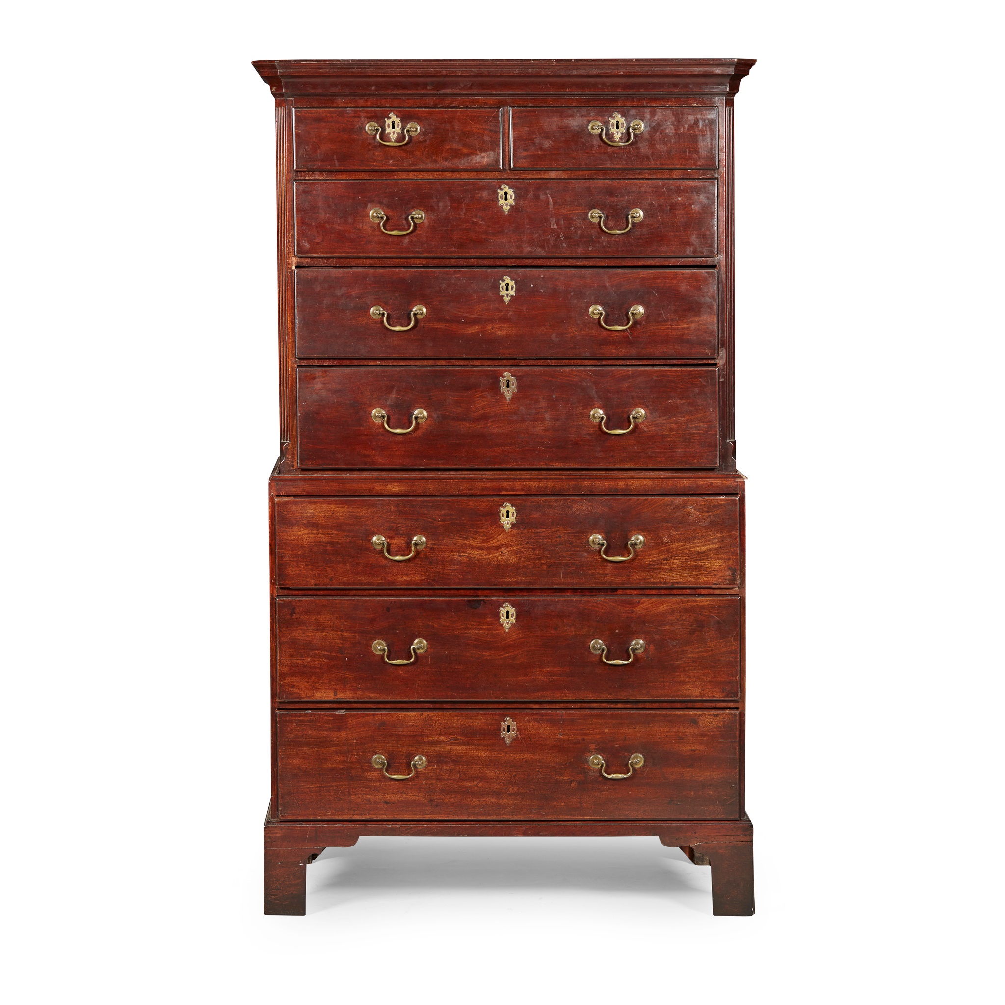 GEORGE III MAHOGANY CHEST-ON-CHEST