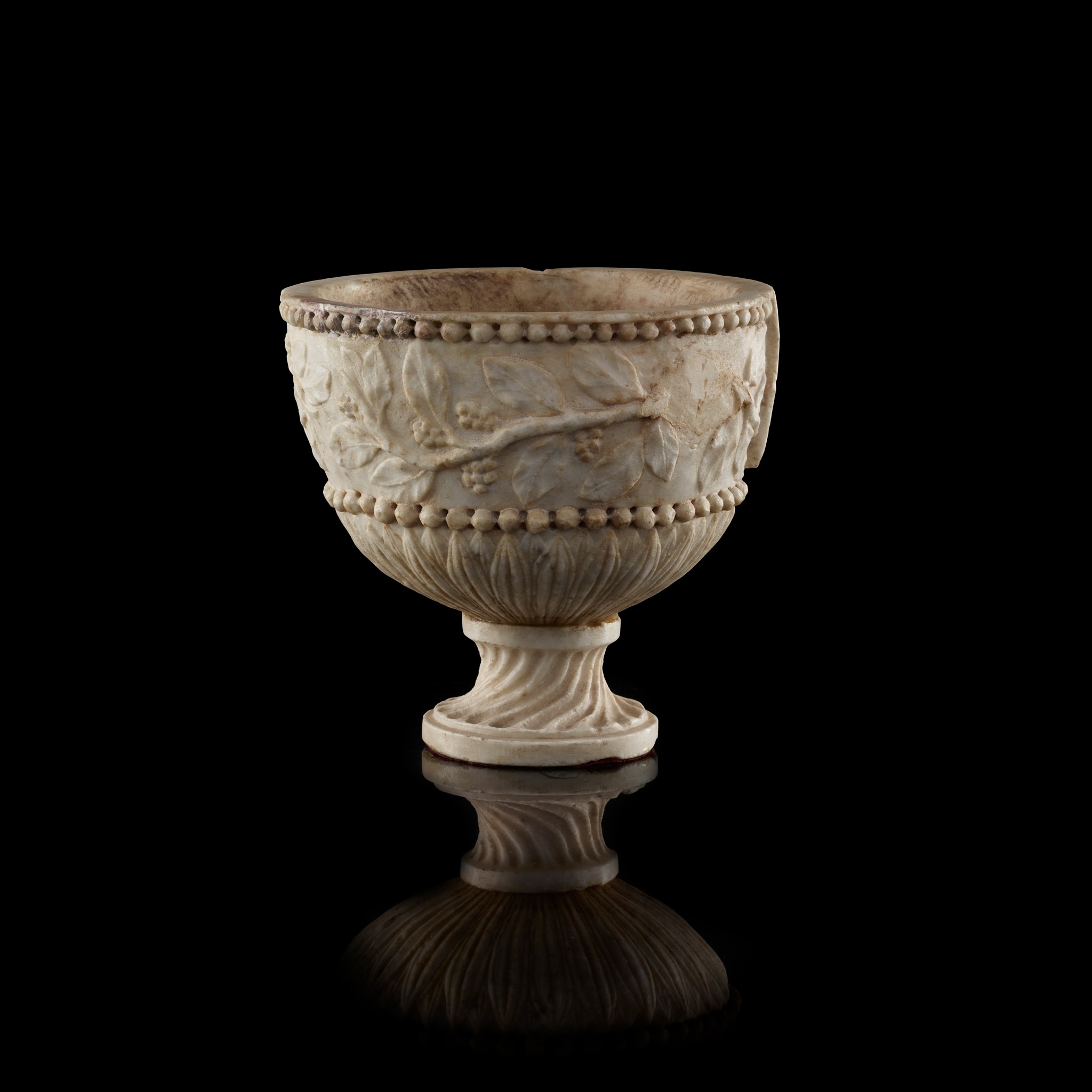 ROMAN CARVED MARBLE CINERARY URN 