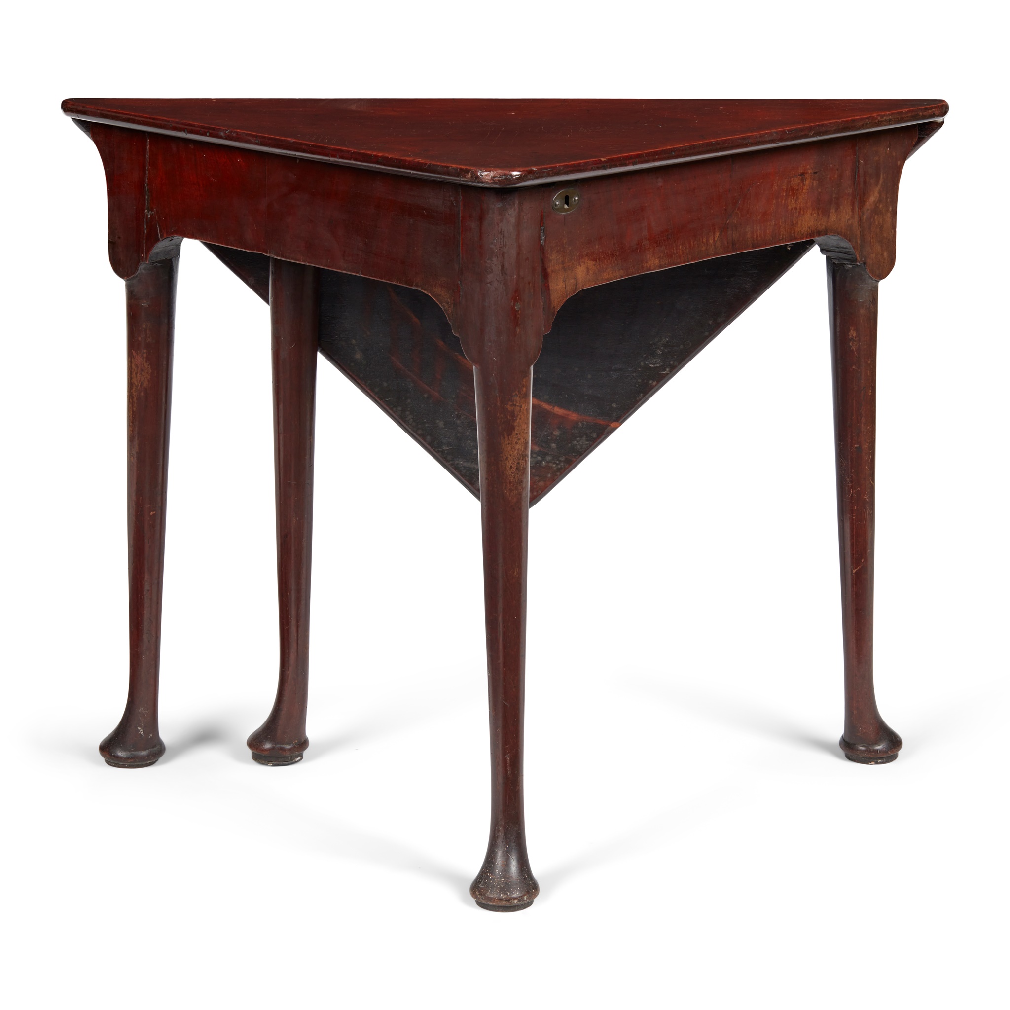 GEORGE II MAHOGANY DROP LEAF CORNER TABLE
