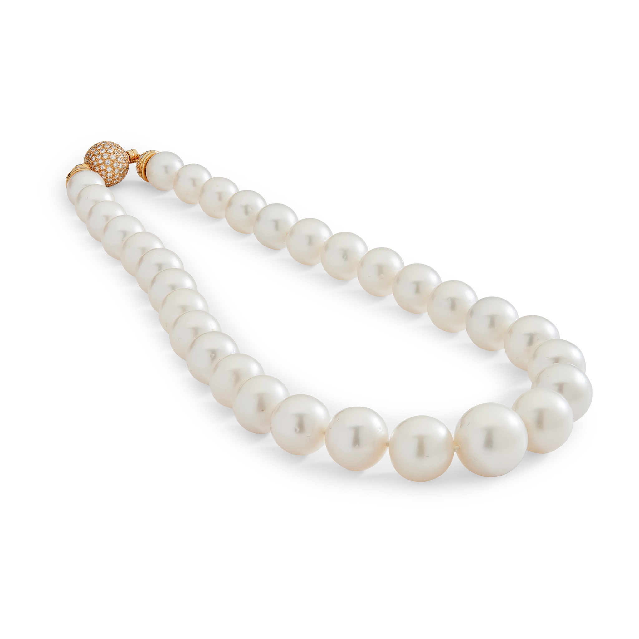 A South Sea pearl and diamond necklace