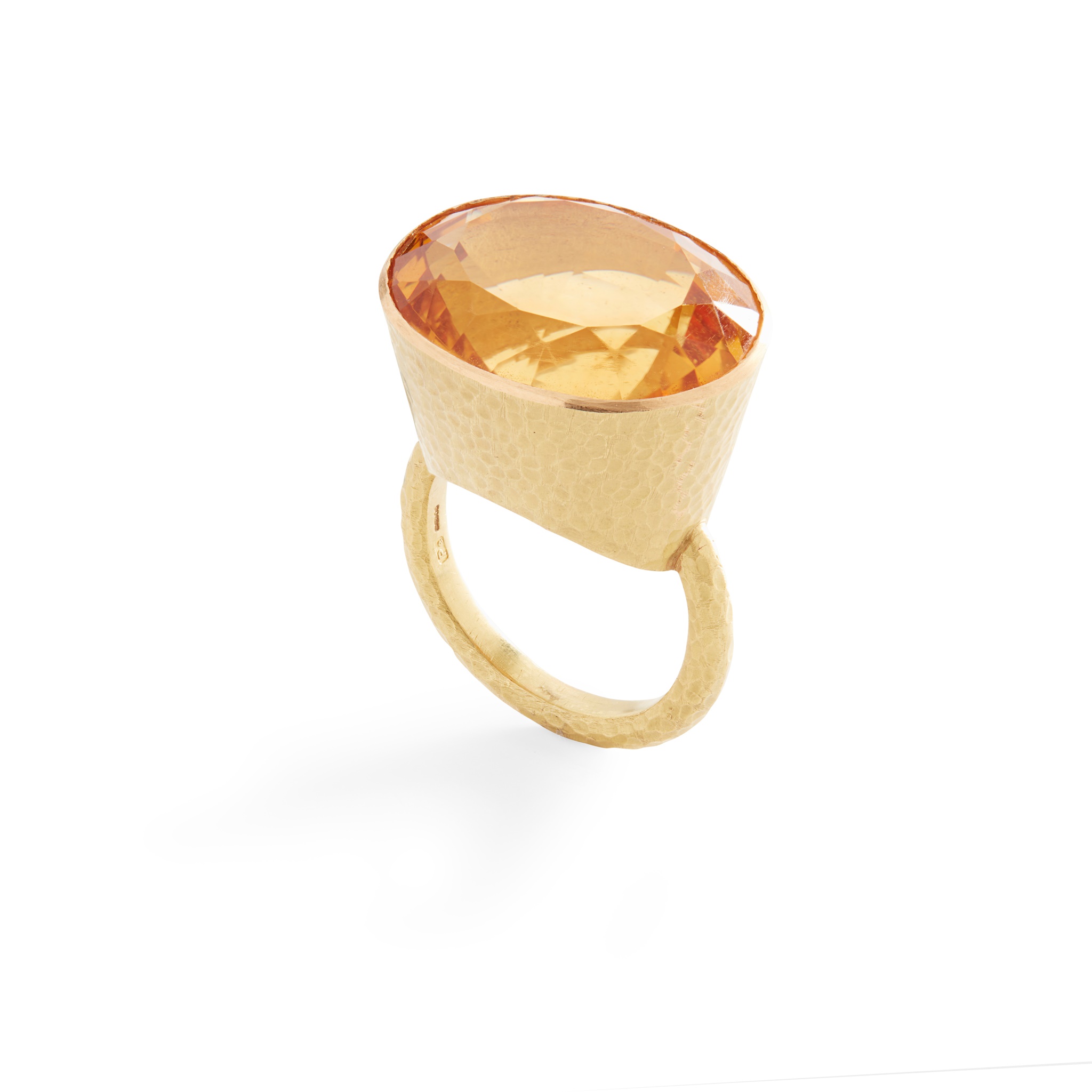 A citrine cocktail ring