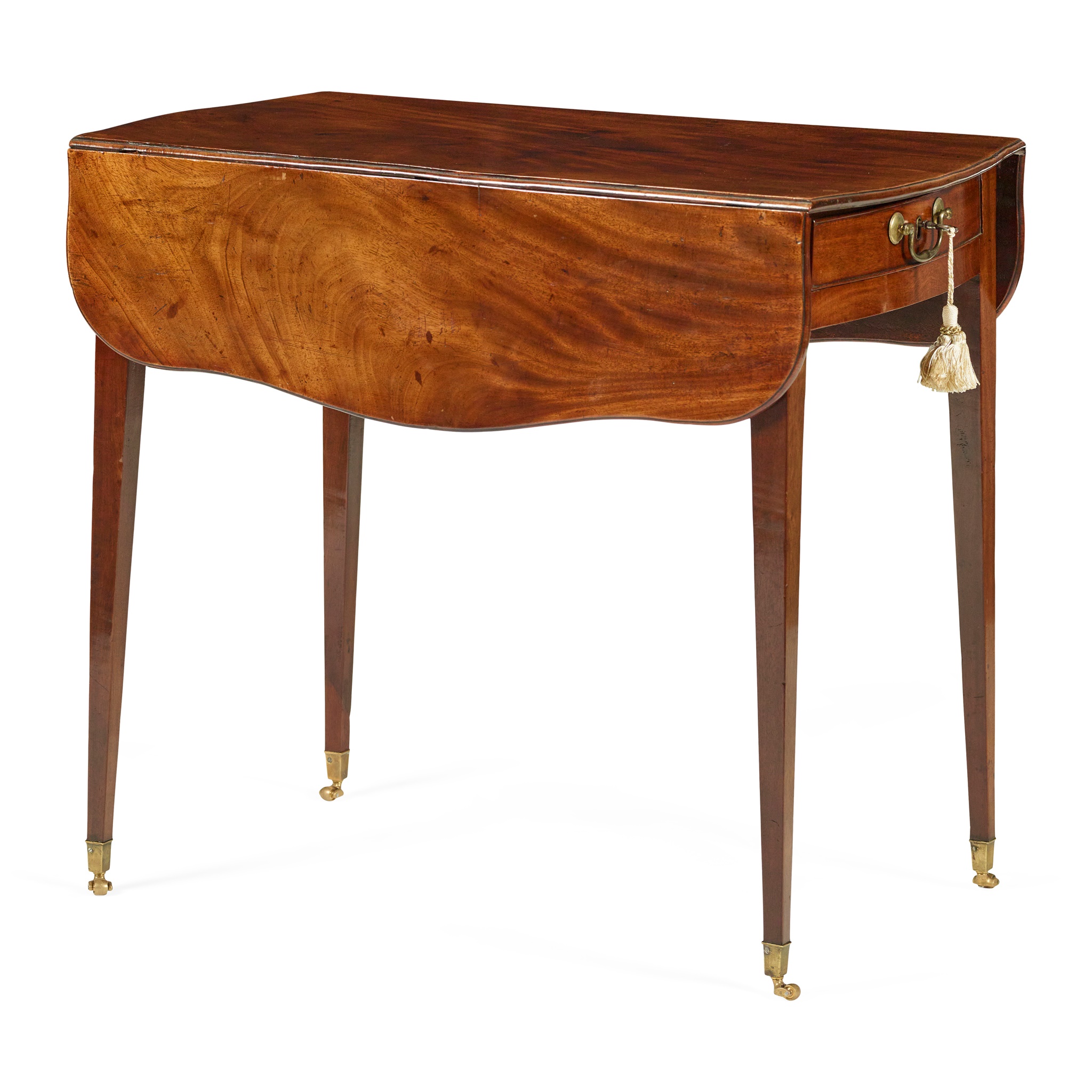 GEORGE III MAHOGANY SERPENTINE PEMBROKE TABLE