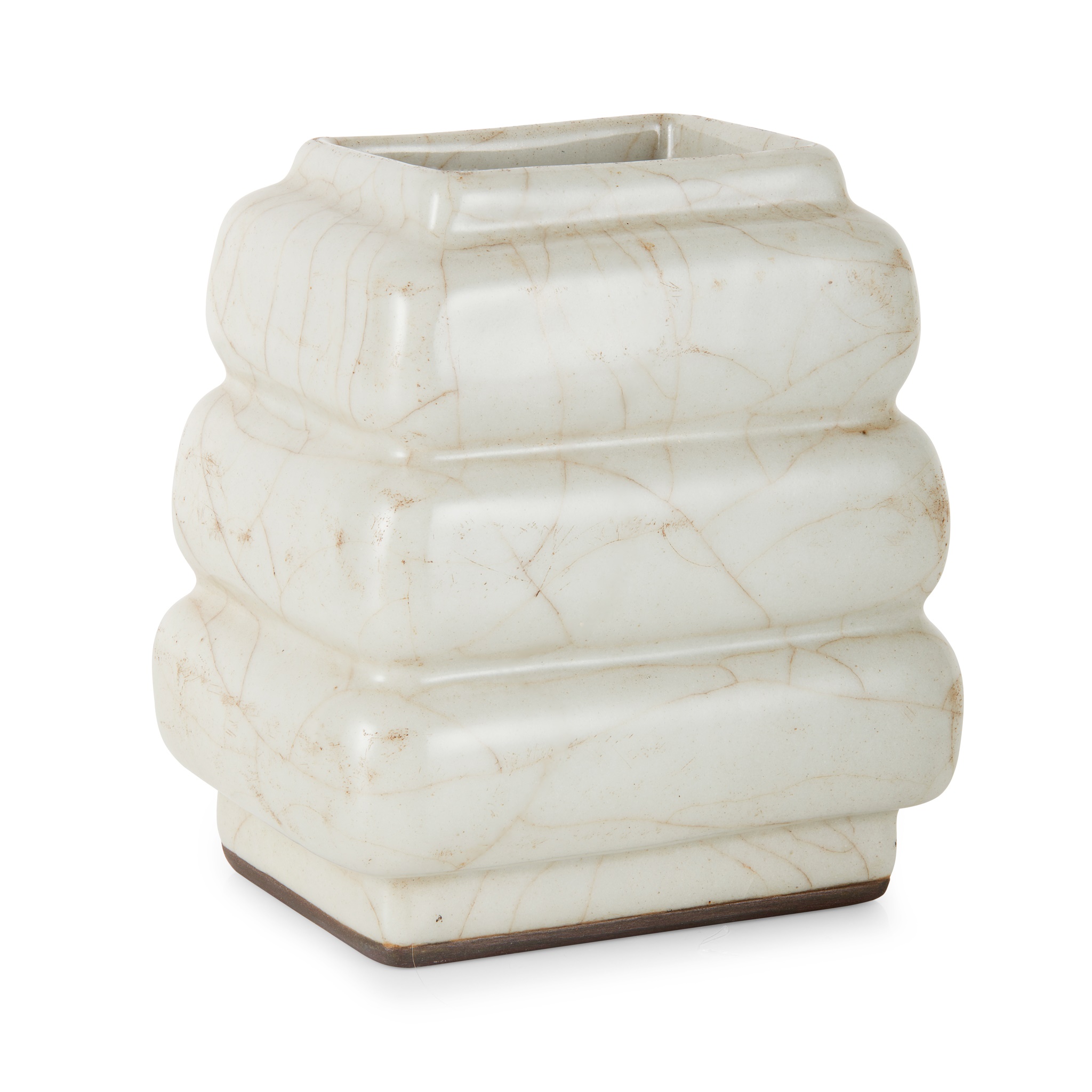 GUAN-TYPE GLAZED THREE-TIERED STEPPED VASE