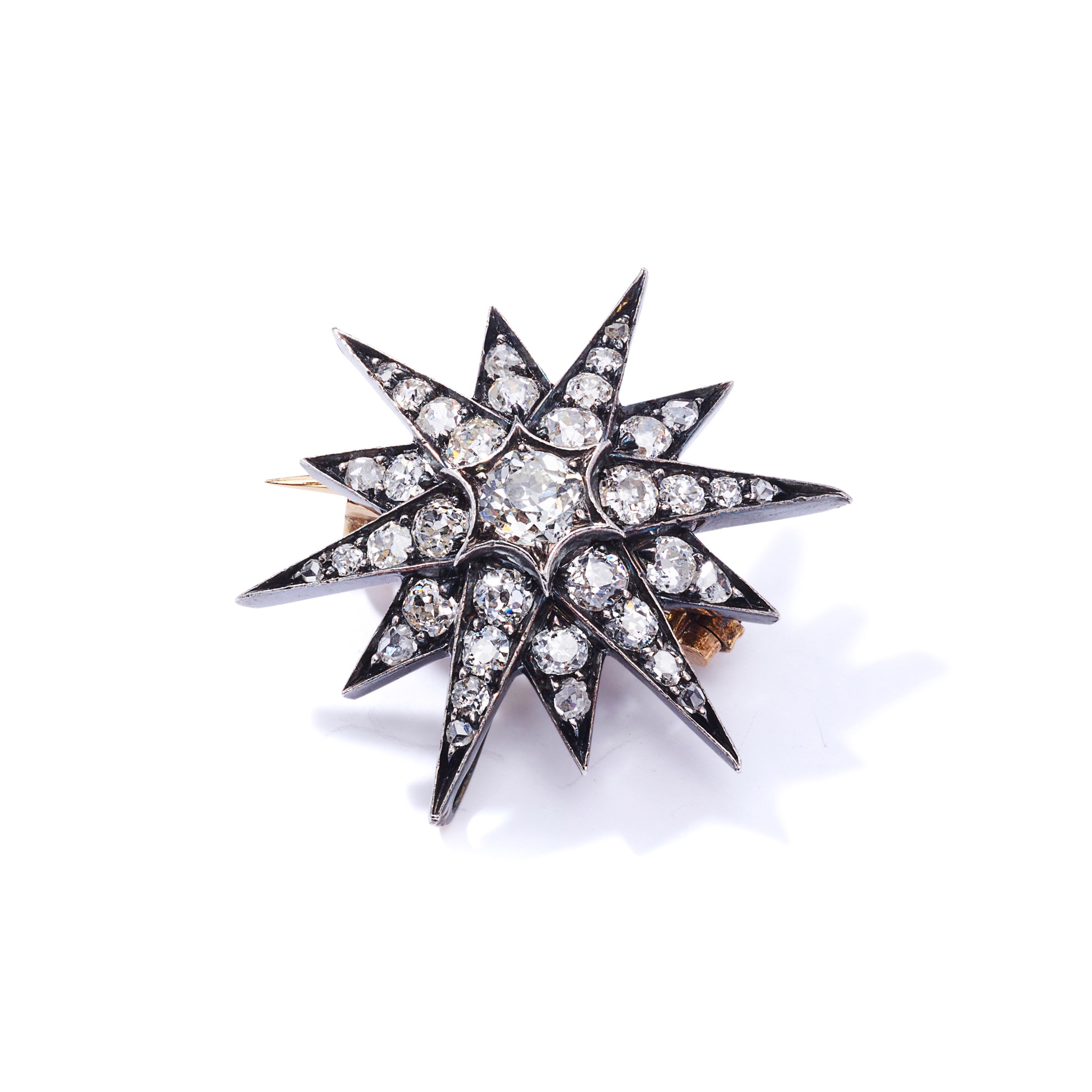 A late 19th century diamond star brooch, circa 1890
