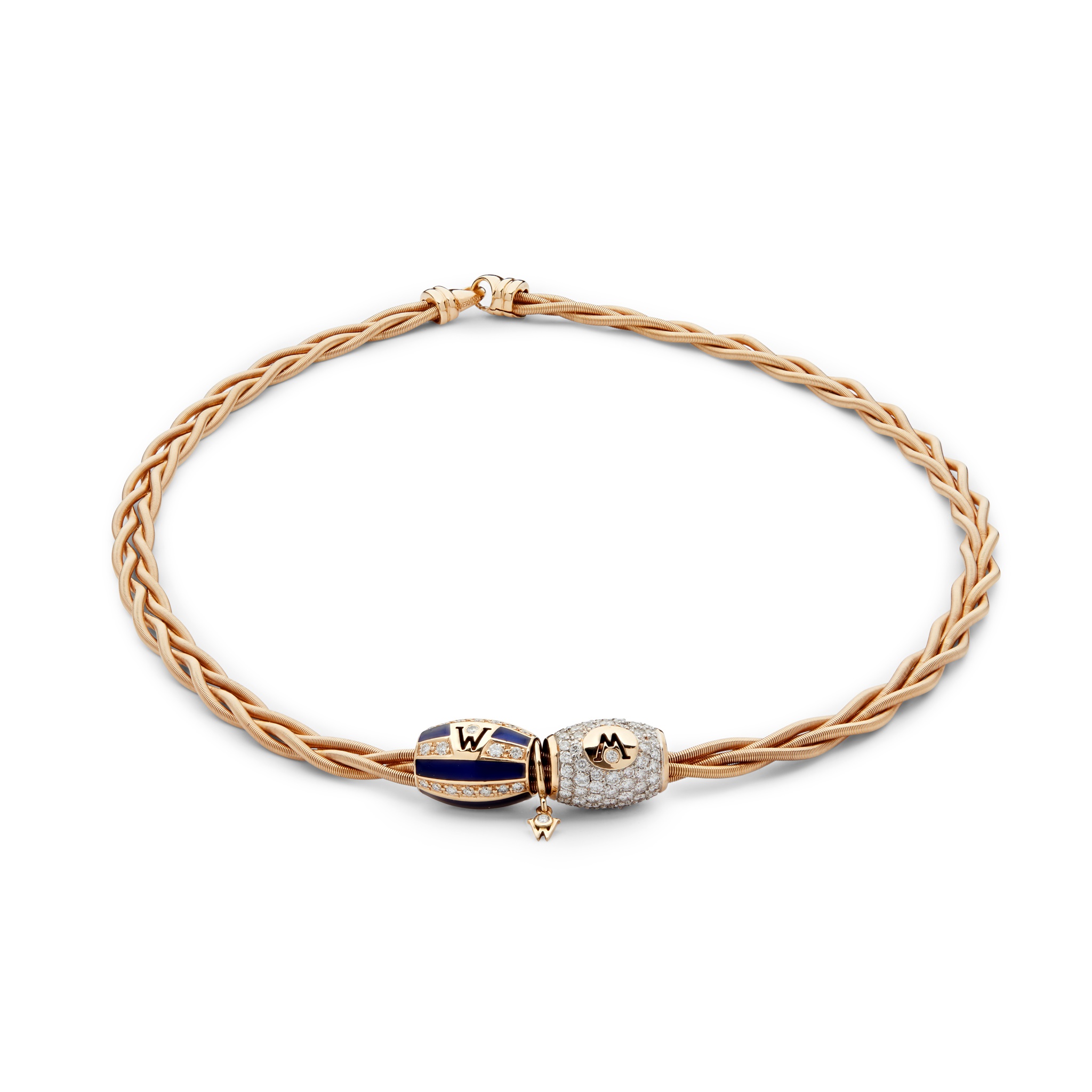 An 18ct gold woven link necklace, by Wellendorf