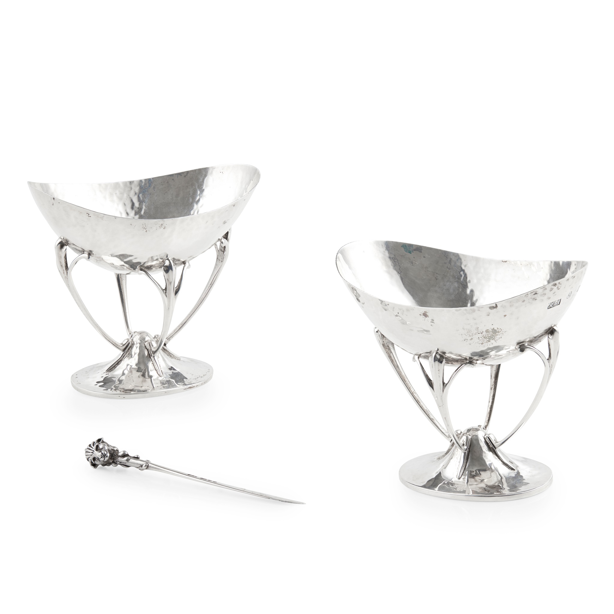 A pair of Arts and Craft comports