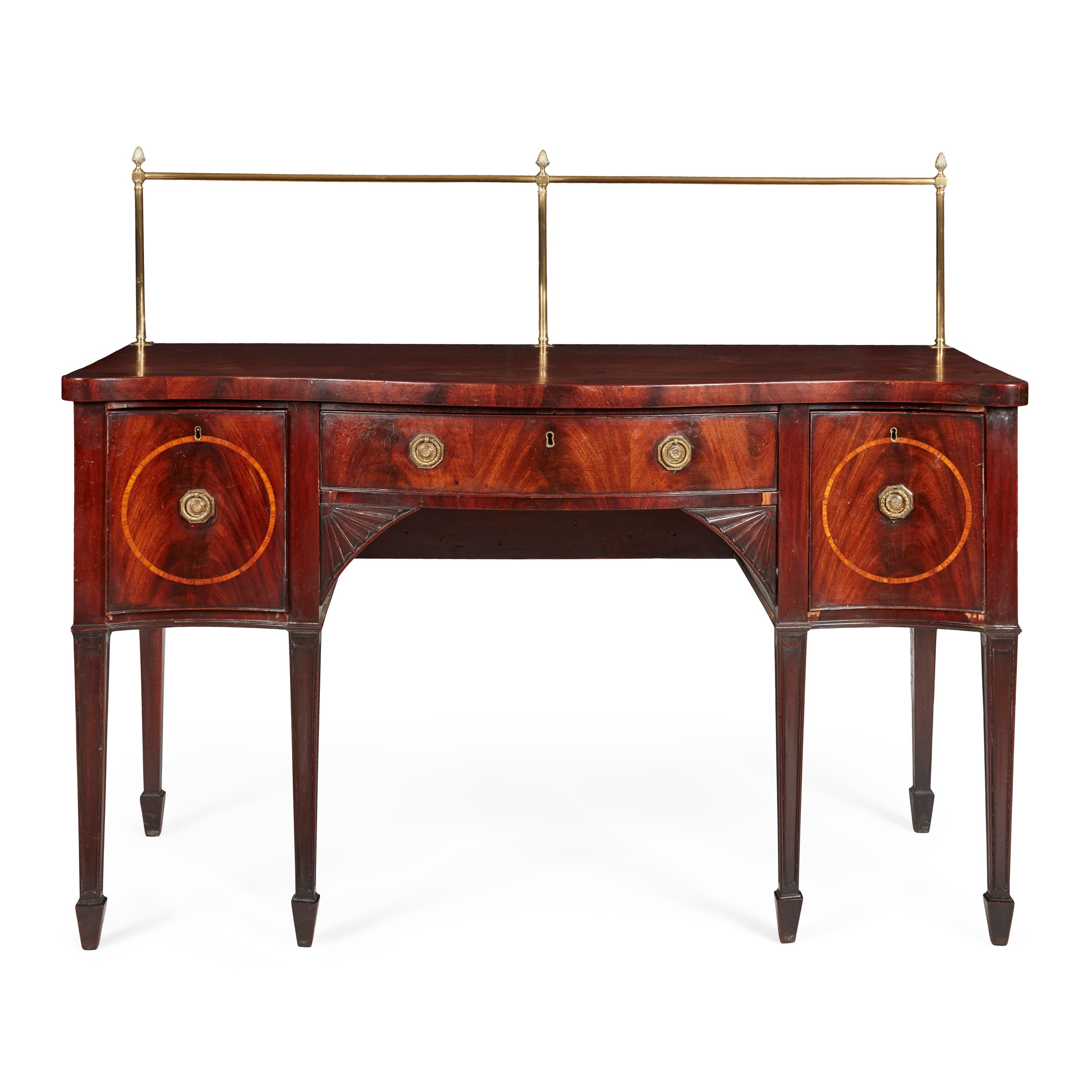 GEORGE III MAHOGANY SERPENTINE SIDEBOARD