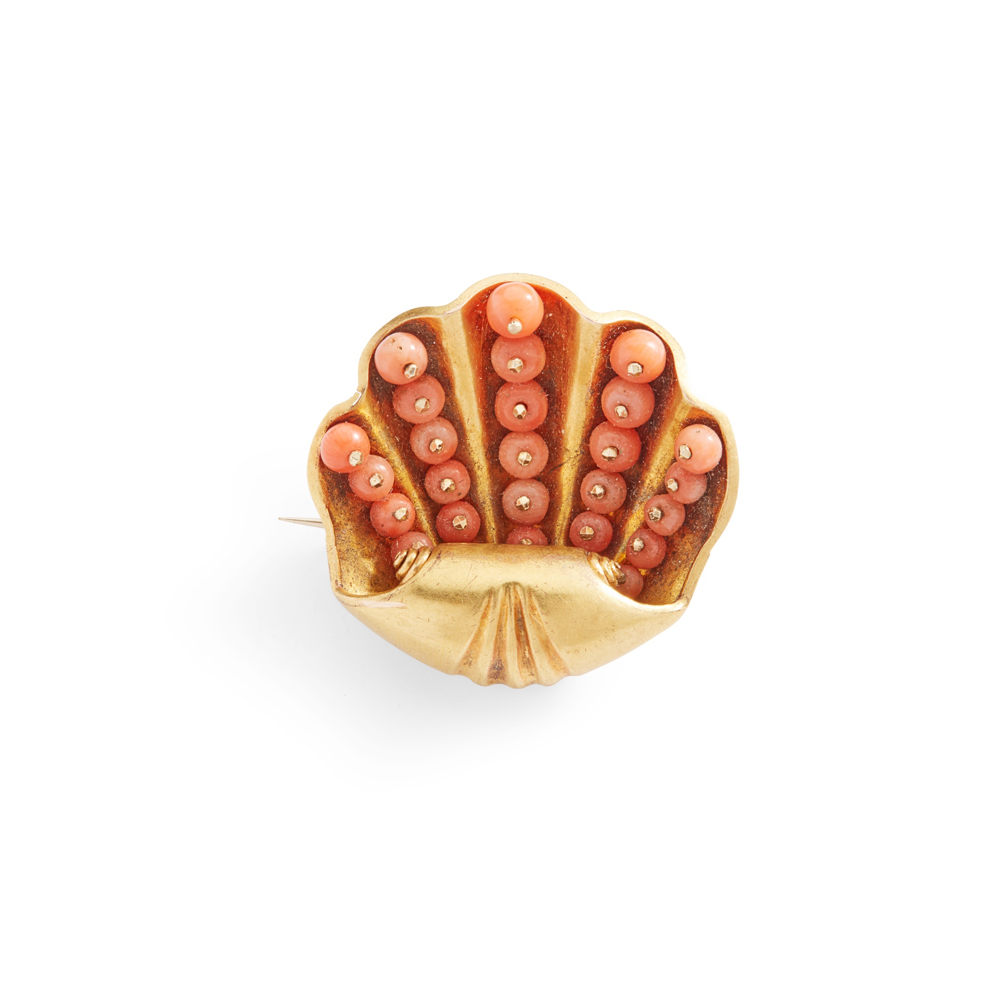 A 19th-century coral brooch