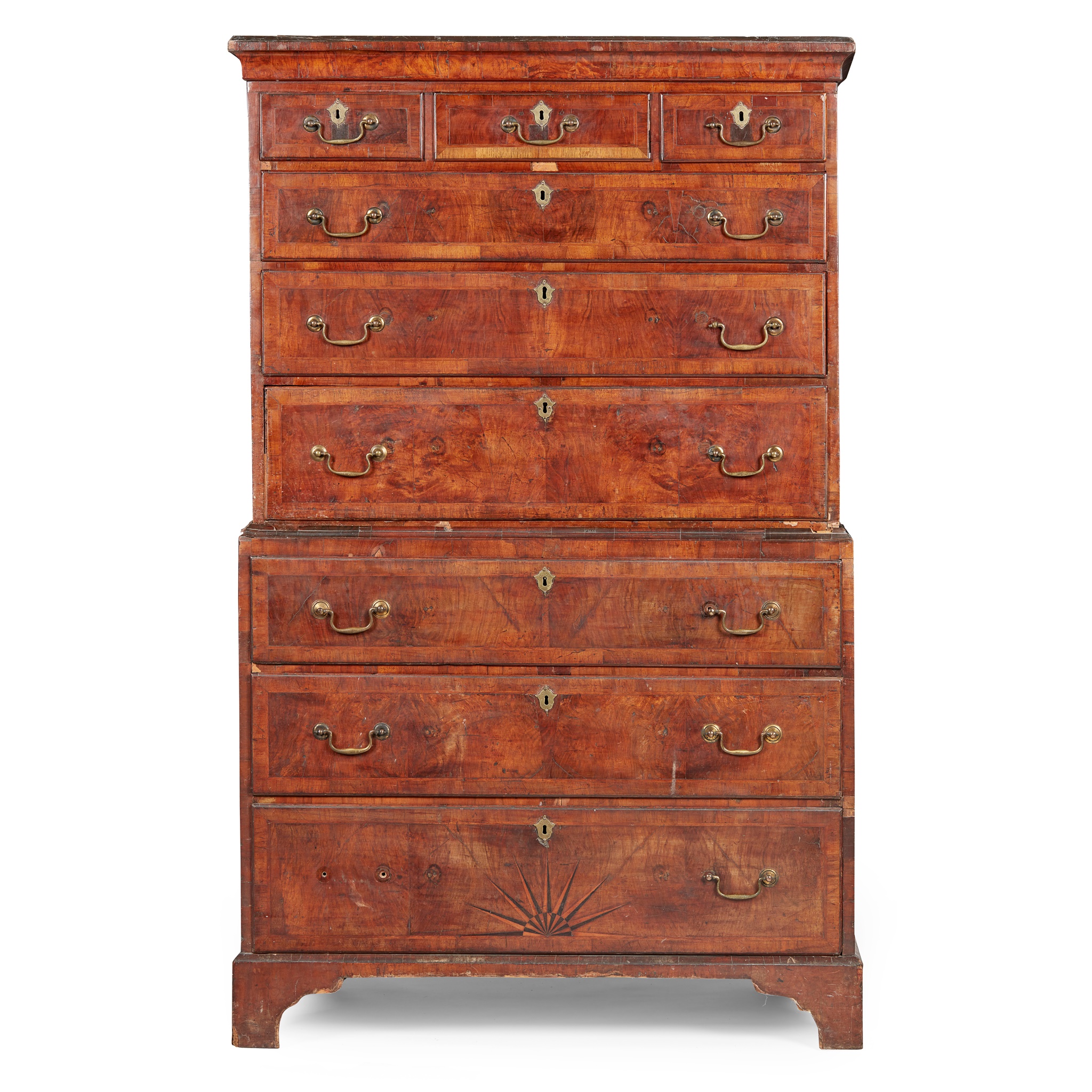 GEORGE I WALNUT CHEST-ON-CHEST