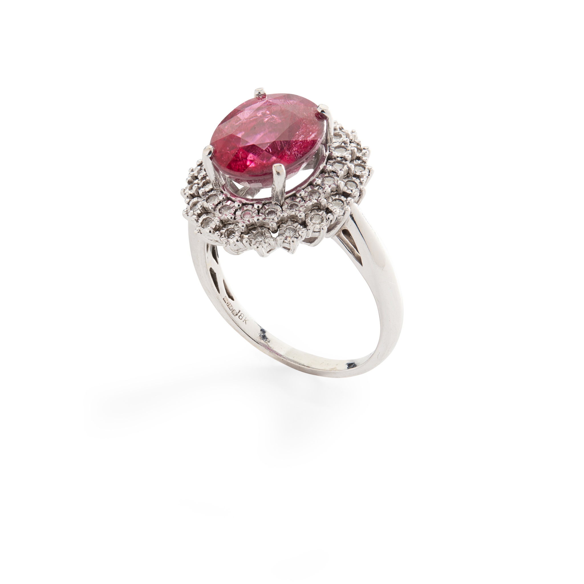 A tourmaline and diamond cluster ring