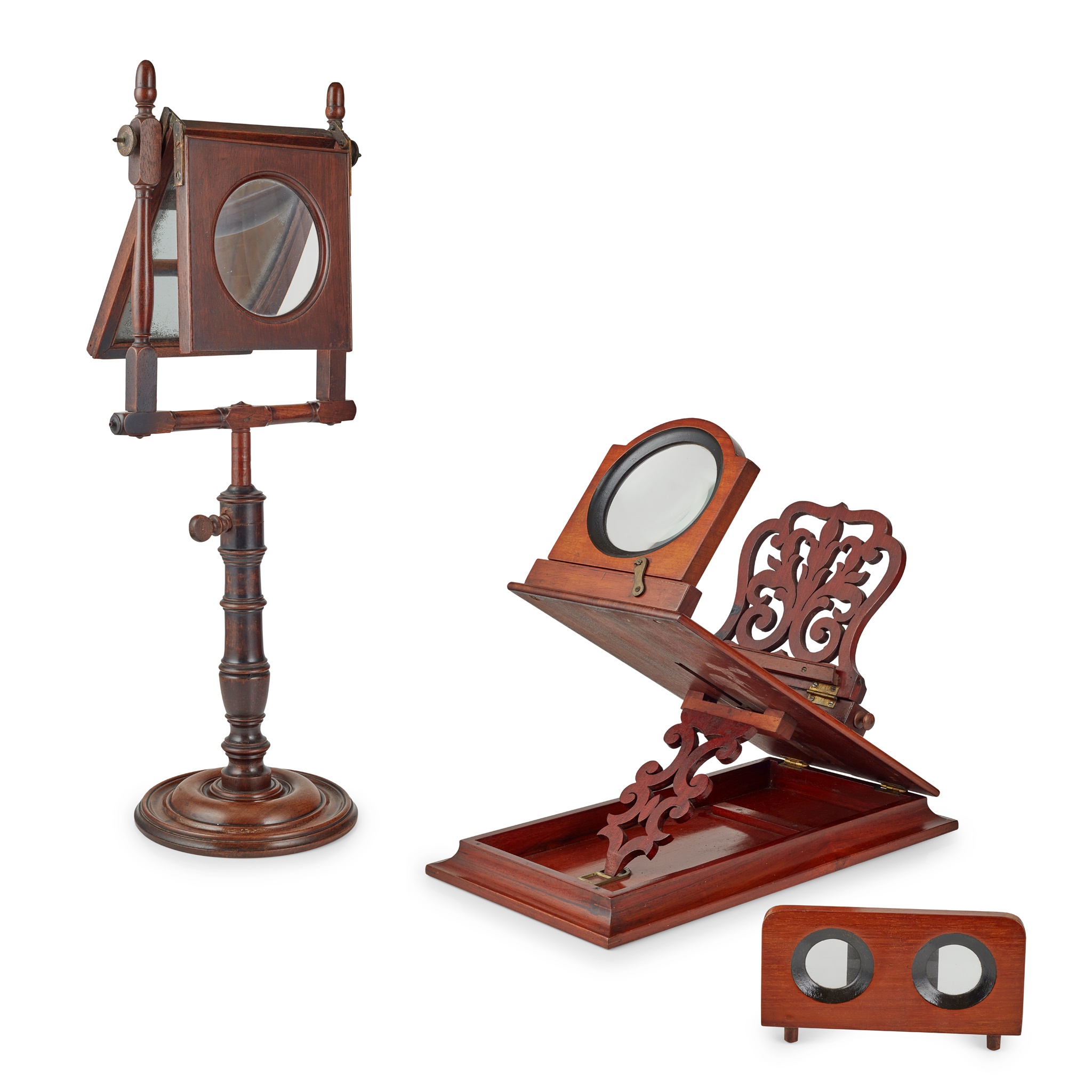 TWO MAHOGANY ZOGRASCOPES