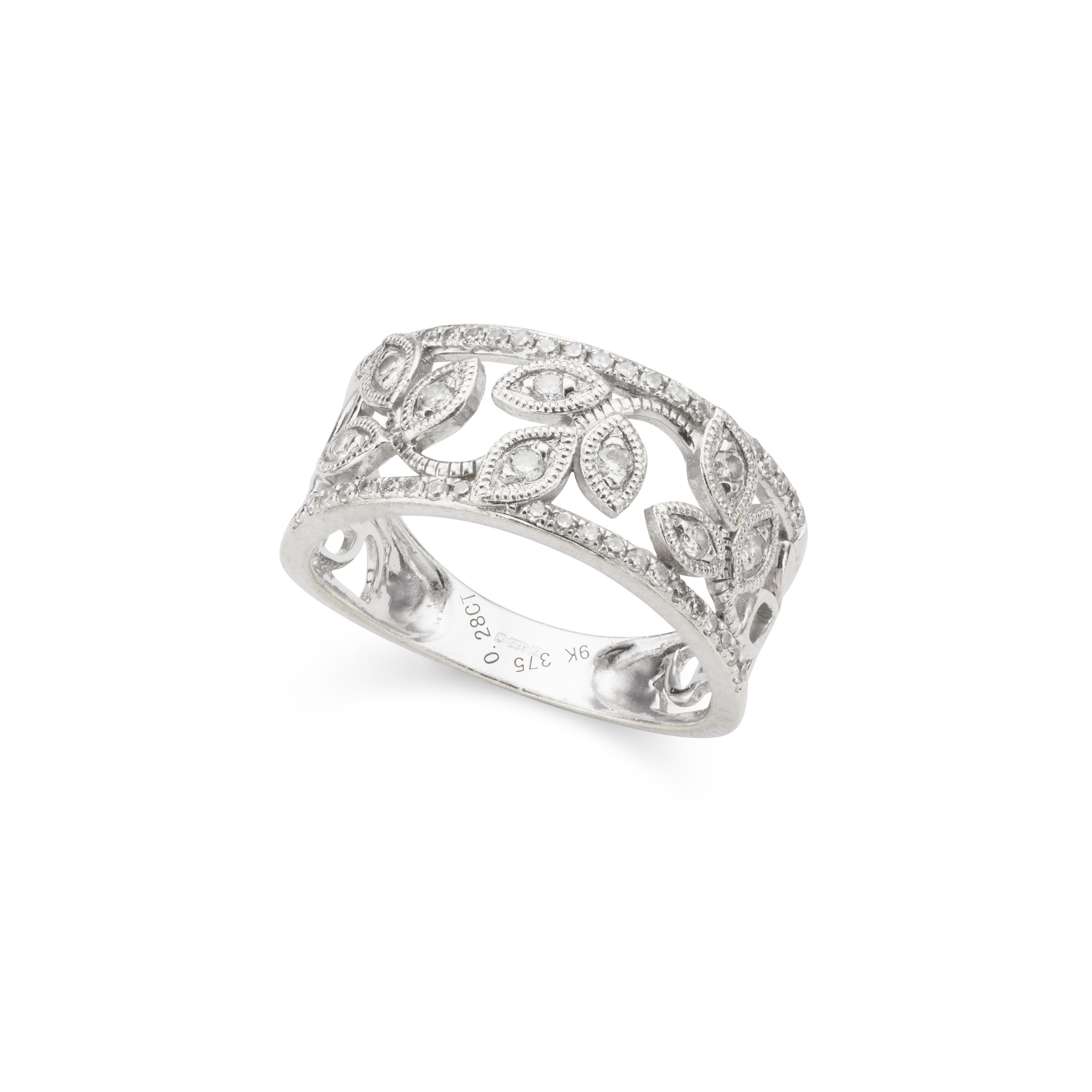 A diamond half-eternity ring