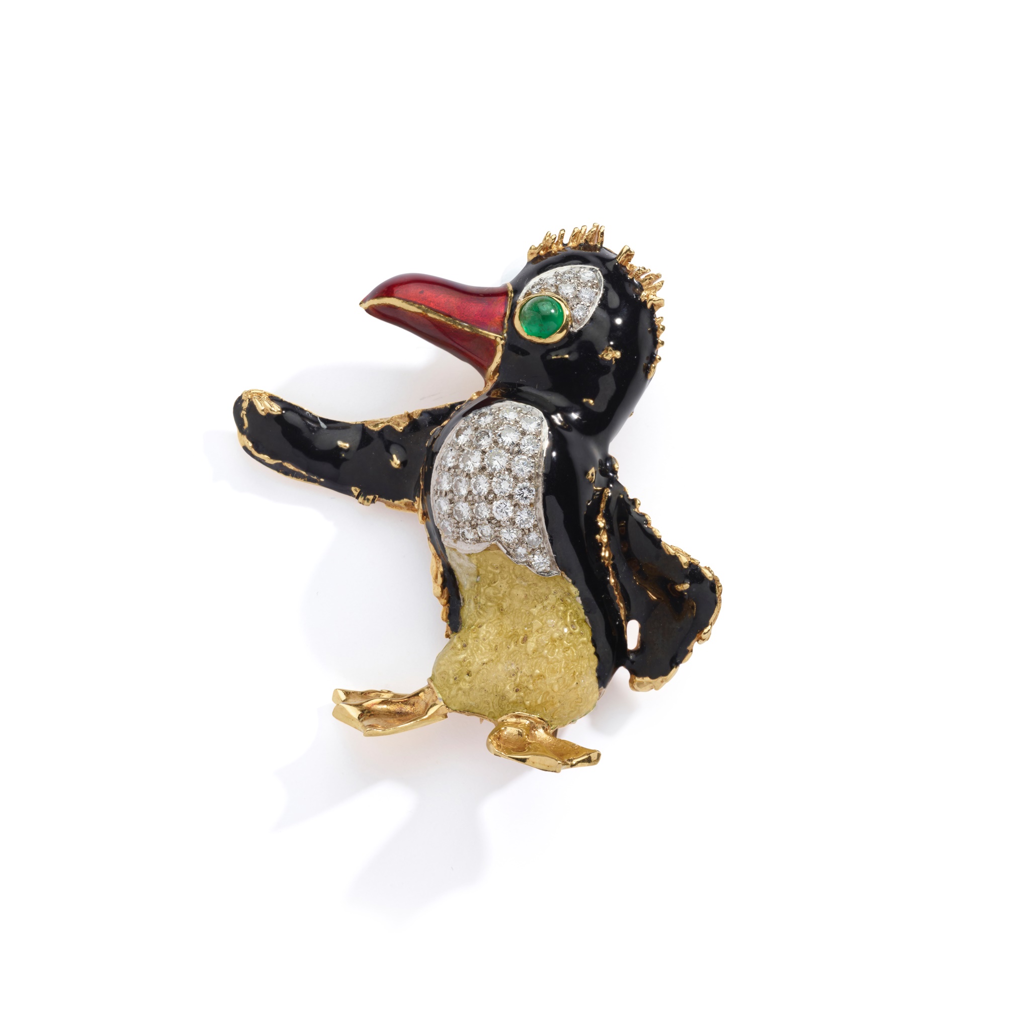 An enamel and gem-set novelty brooch, by Kutchinsky, circa 1970