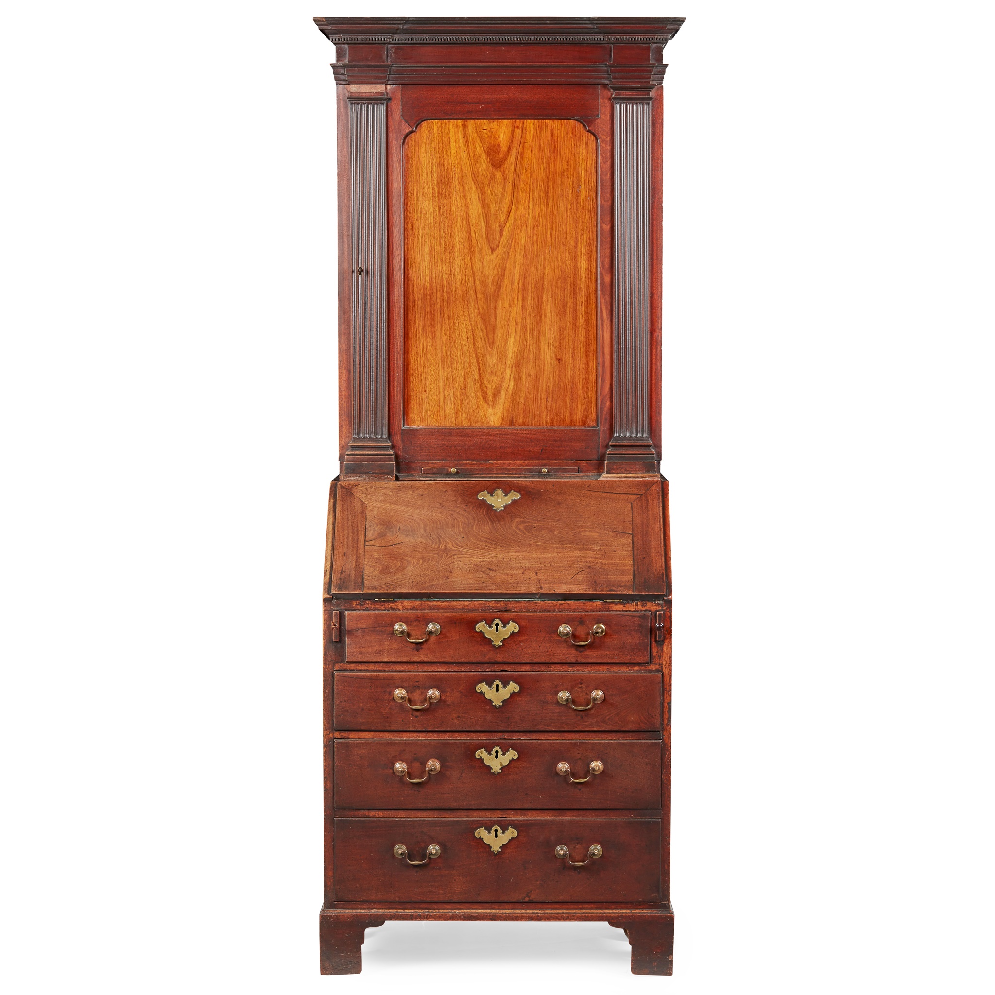 LATE GEORGE II MAHOGANY BUREAU BOOKCASE