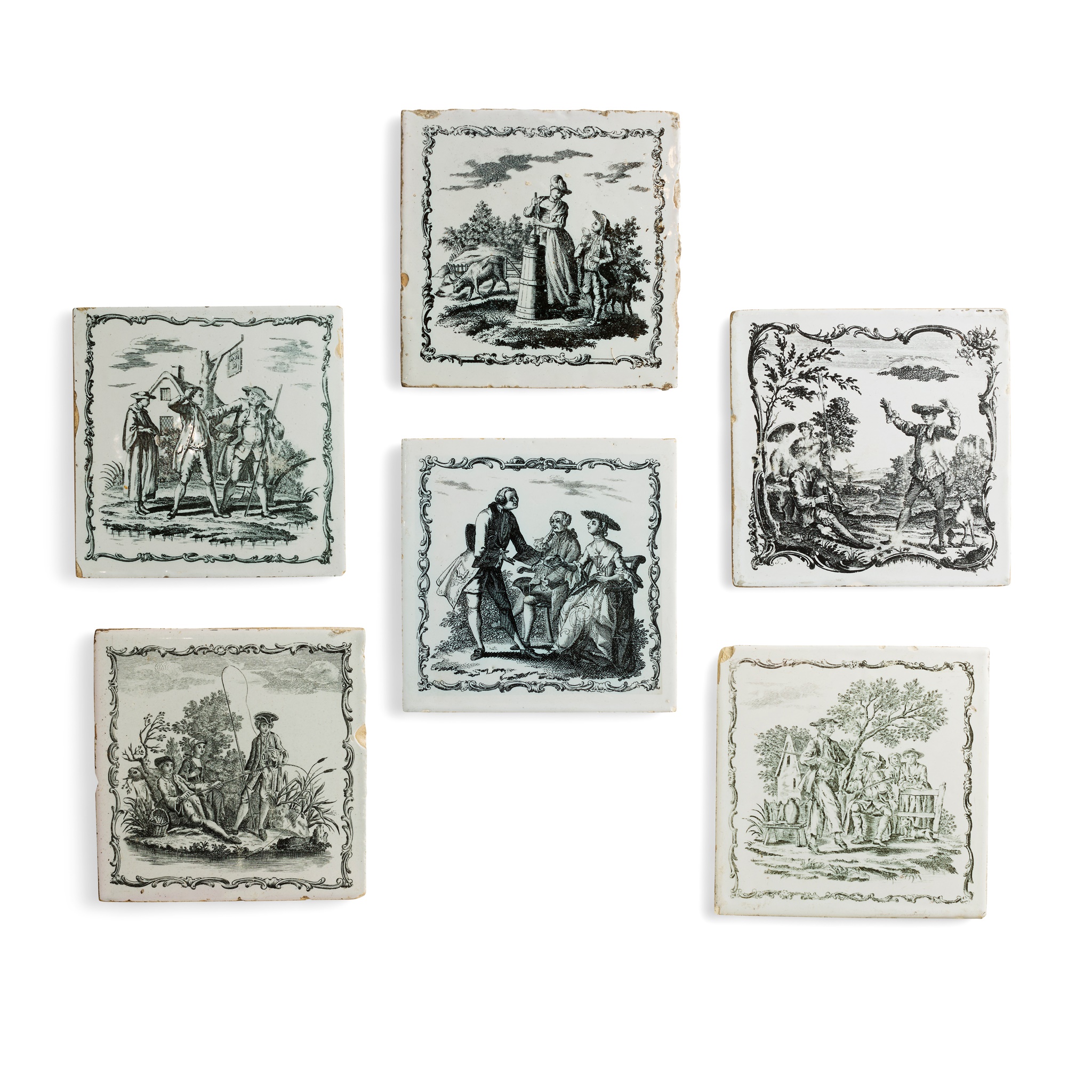 COLLECTION OF LIVERPOOL DELFT SADLER PRINTED TILES