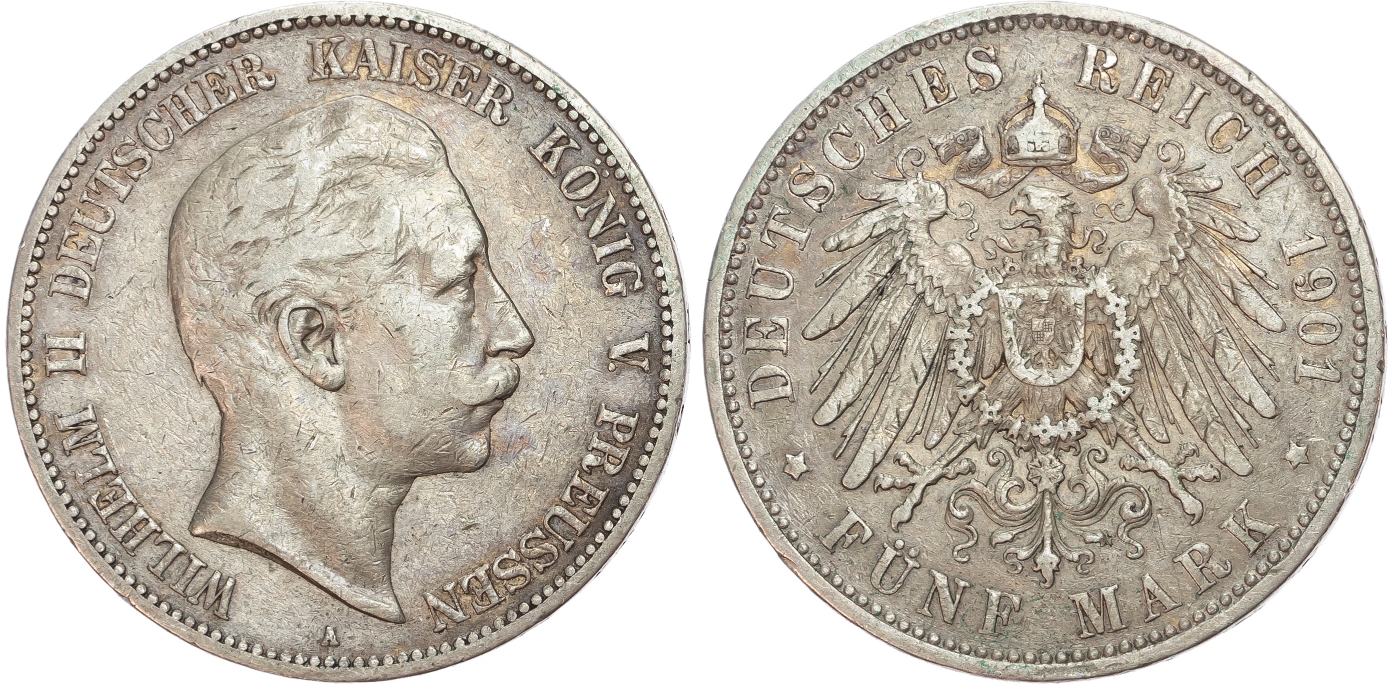 Germany, Prussia, Wilhelm II (1888-1918), silver 5 Marks (4).