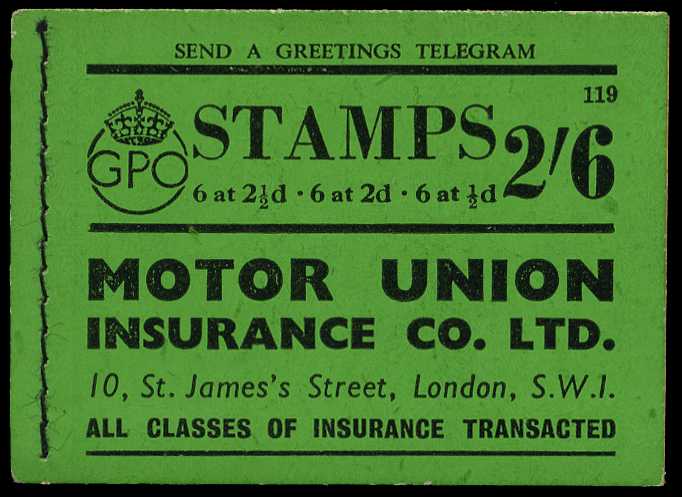 1942 (June) 2/6d booklet (#119), fine perfs...