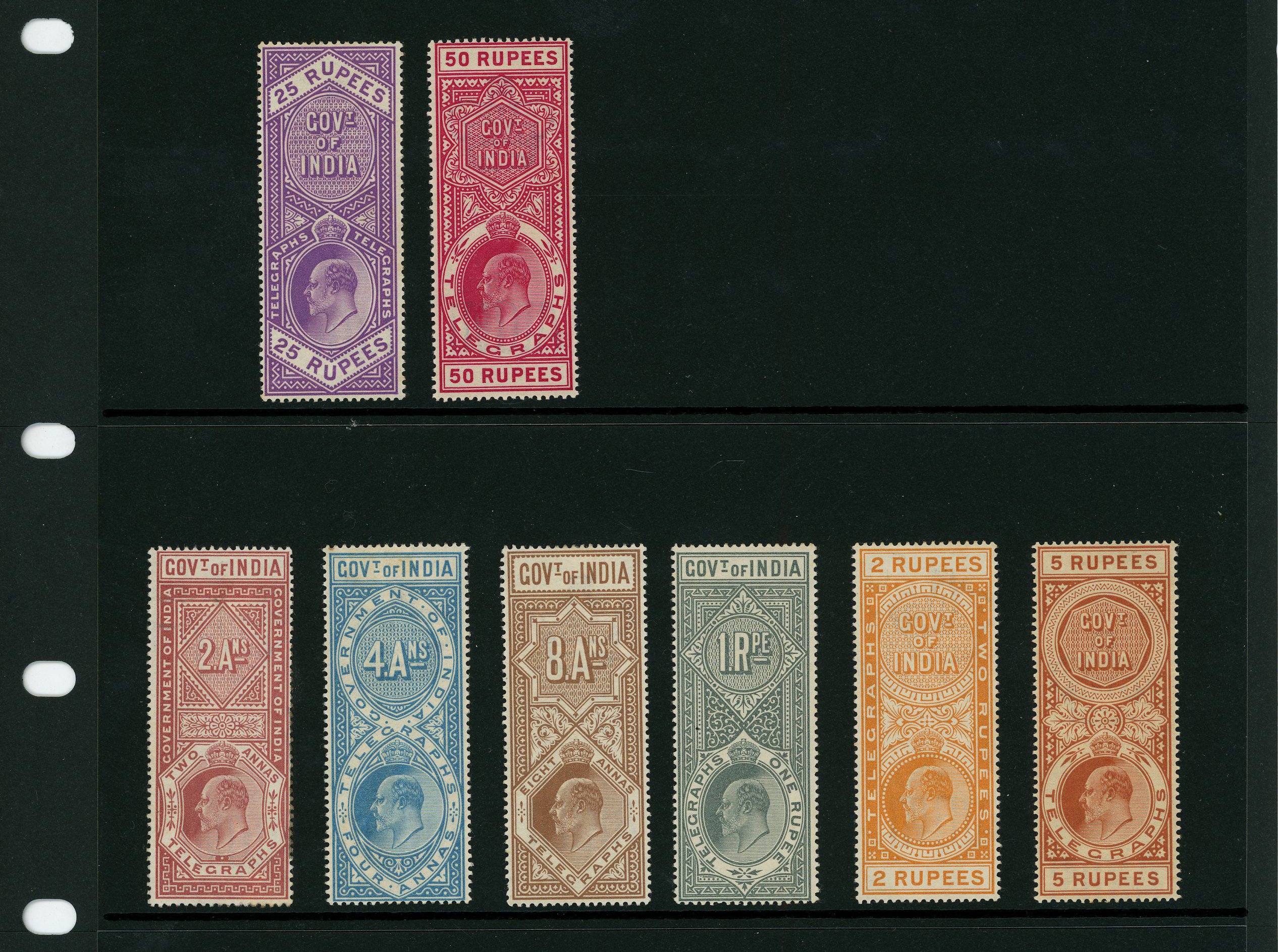 Telegraphs. 1904 2a - 5r, 25r and 50r, o.g....