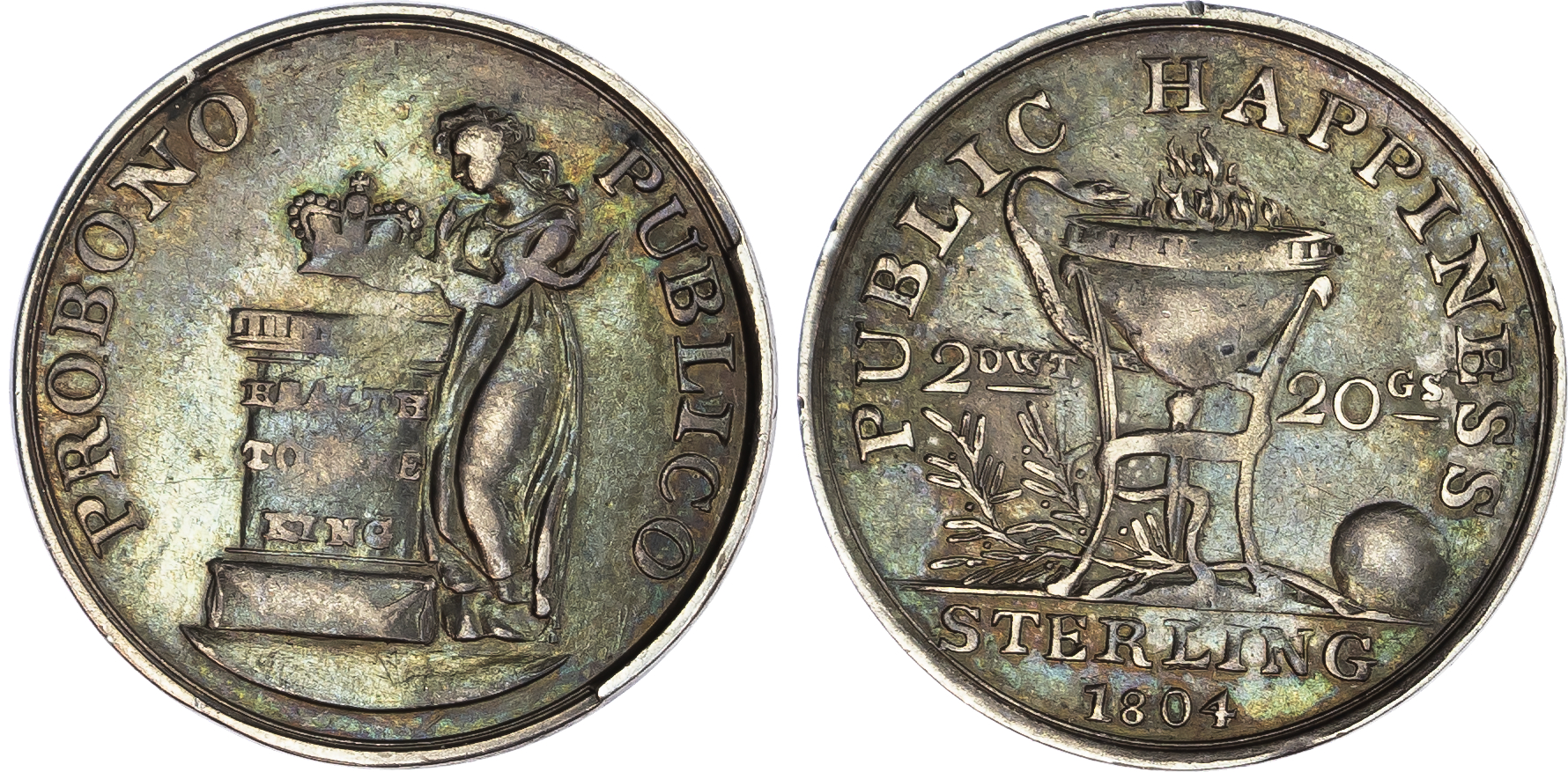 Ireland. AG Shilling Public Token. 1804.