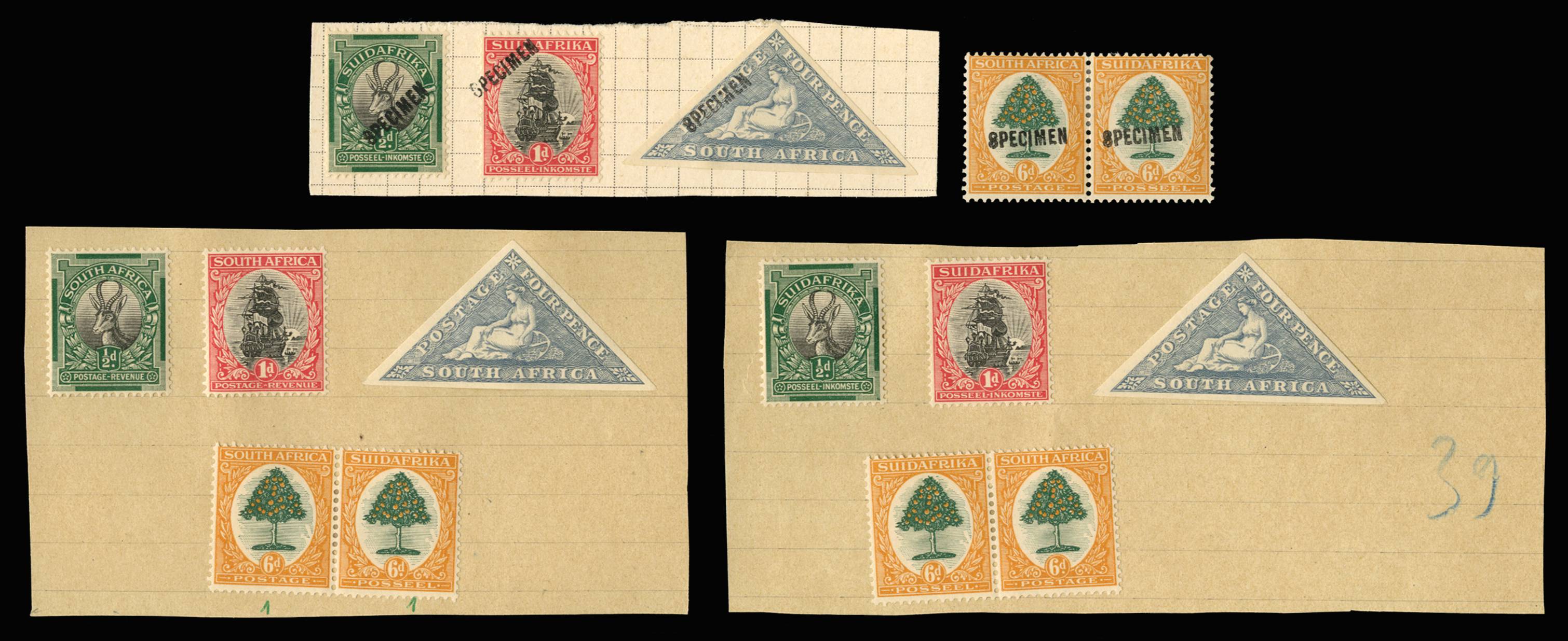 SOUTH AFRICA SG 30/3 1926-27 TUNISIA SPEC H/S SET