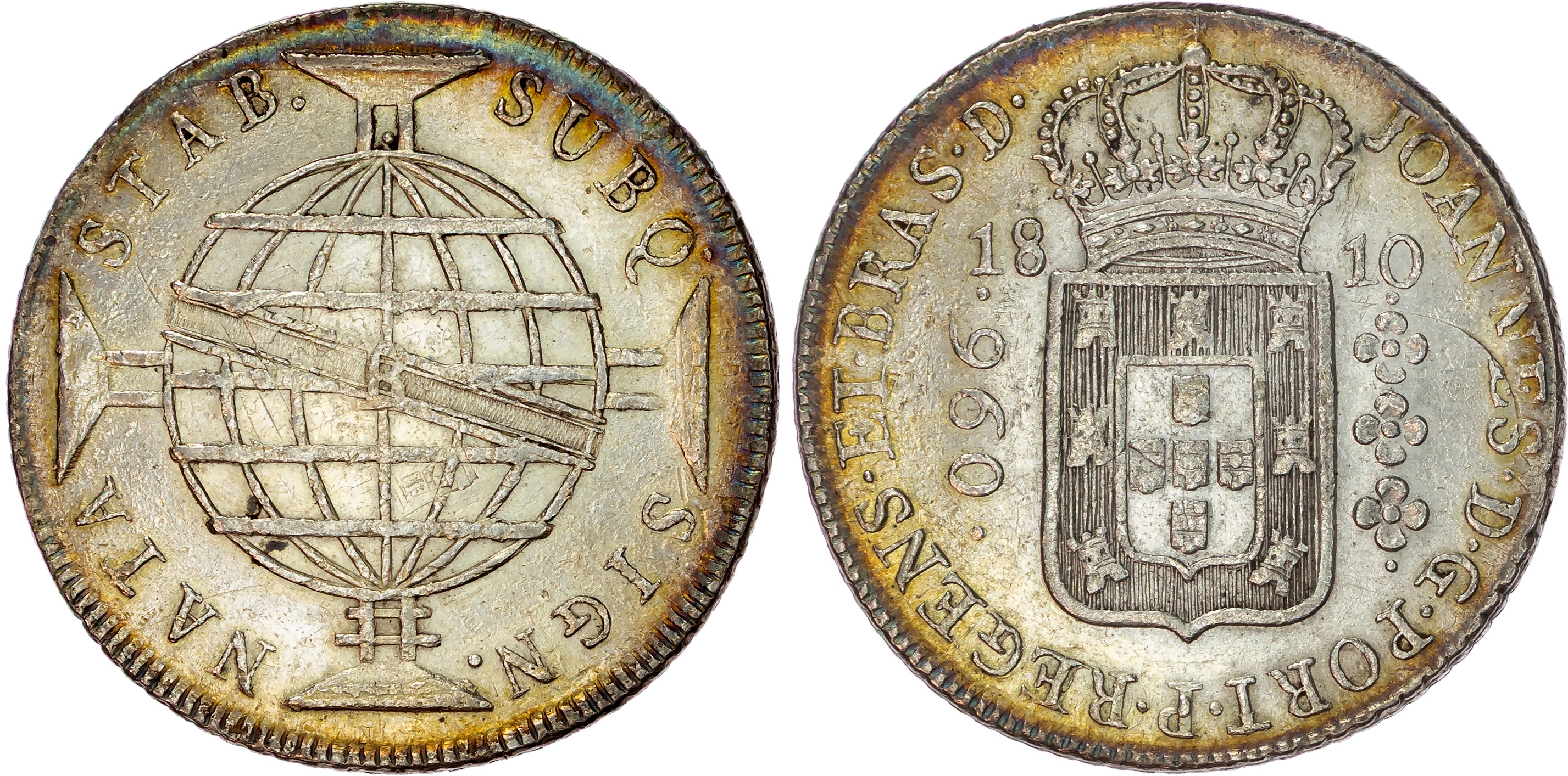 Brazil, João VI (1799-1818), silver 960 Réis, 1810 B