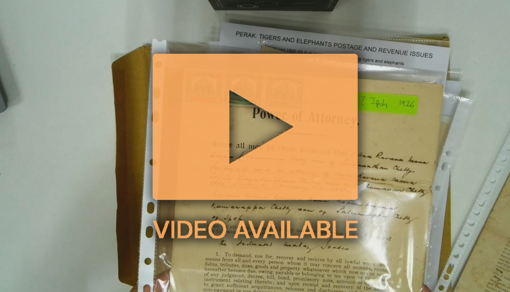 Perak Revenues collection of stamps and documents