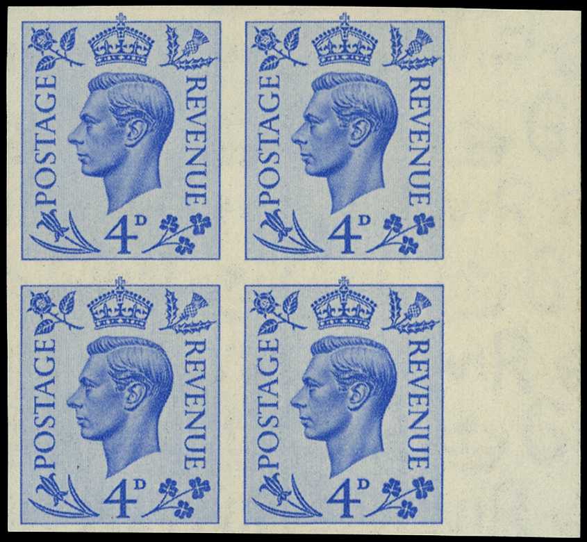 1950 4d light ultramarine, imperforate...