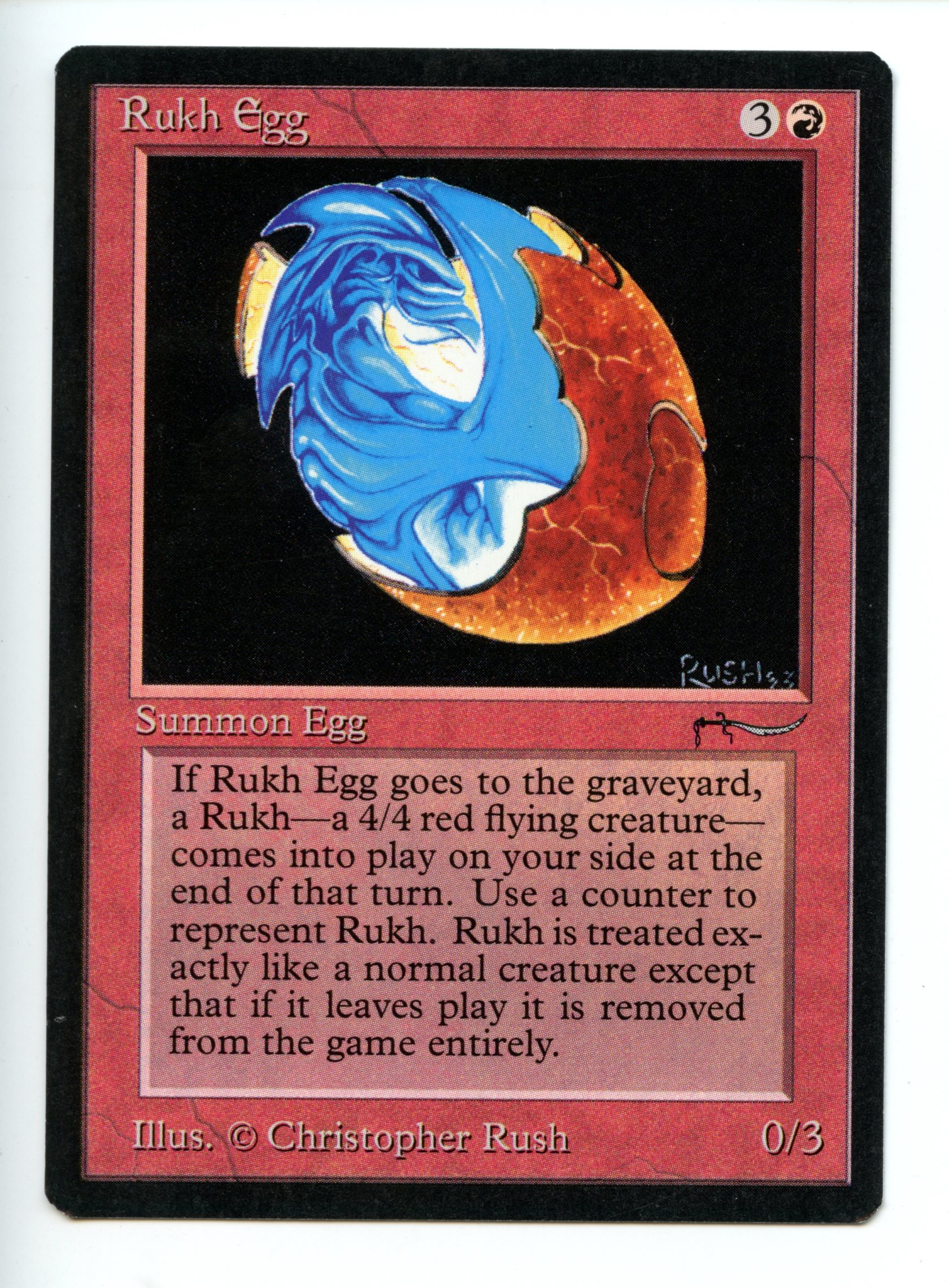 Magic the Gathering - Rukh Egg V.2  - Arabian Nights - Moderately Played
