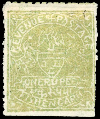 I.F.S Kishangarh SG 33 1r pale yellow-olive unused 