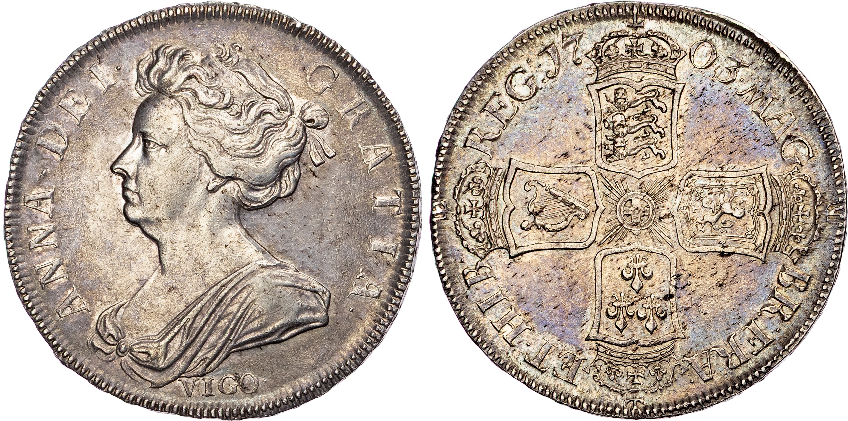 Anne (1702‐1714), AR Halfcrown, 1703 TERTIO, Pre Union.
