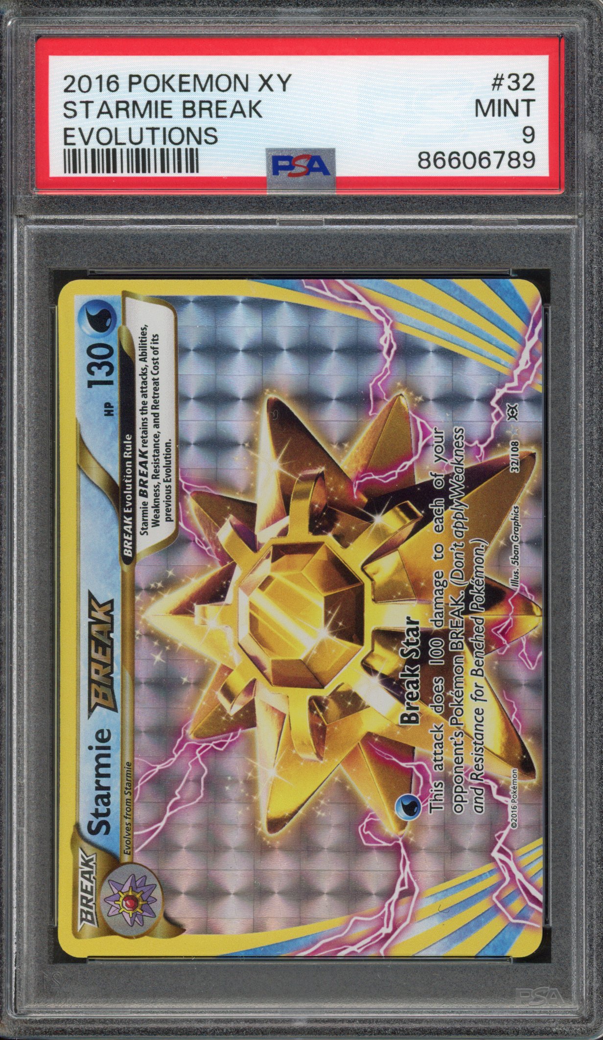 Pokémon TCG - PSA 9 Starmie Break - Evolutions 2016  