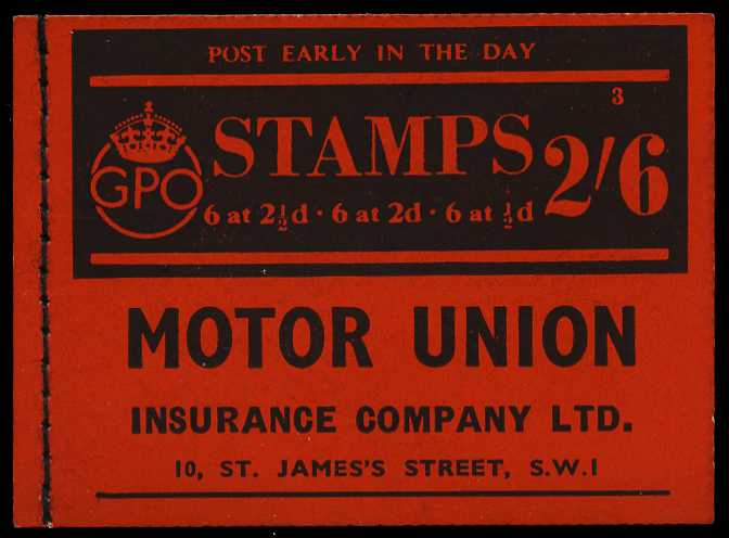 1940 (June) 2/6d booklet (#3), ½d pane...