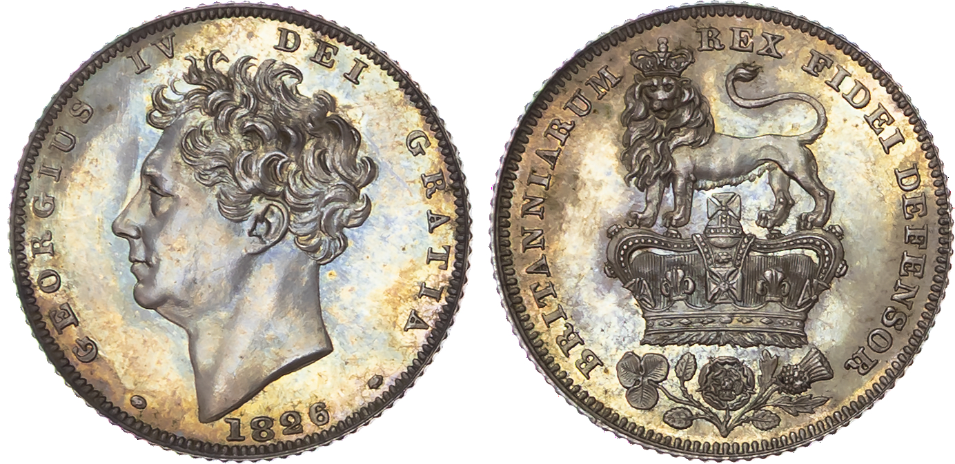 George IV (1820-1830), AR Proof Sixpence, 1826. 