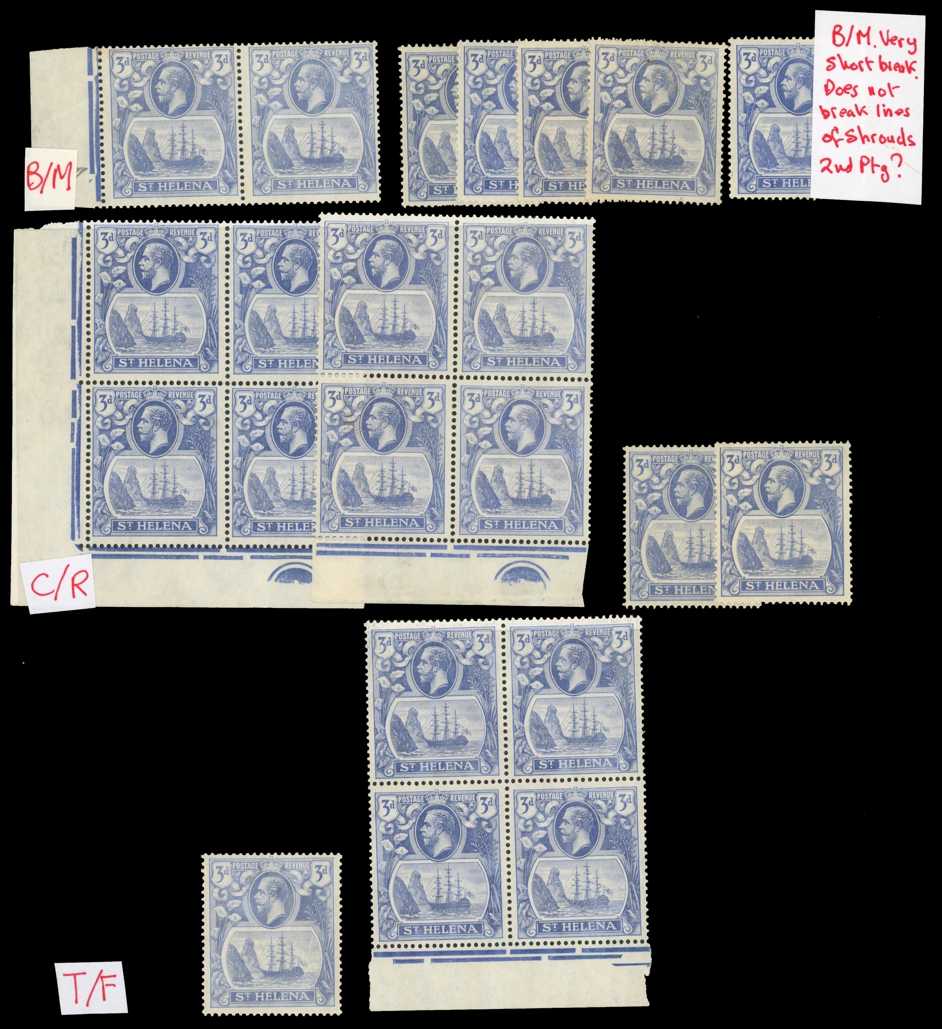 St Helena SG 101a-c collection mint