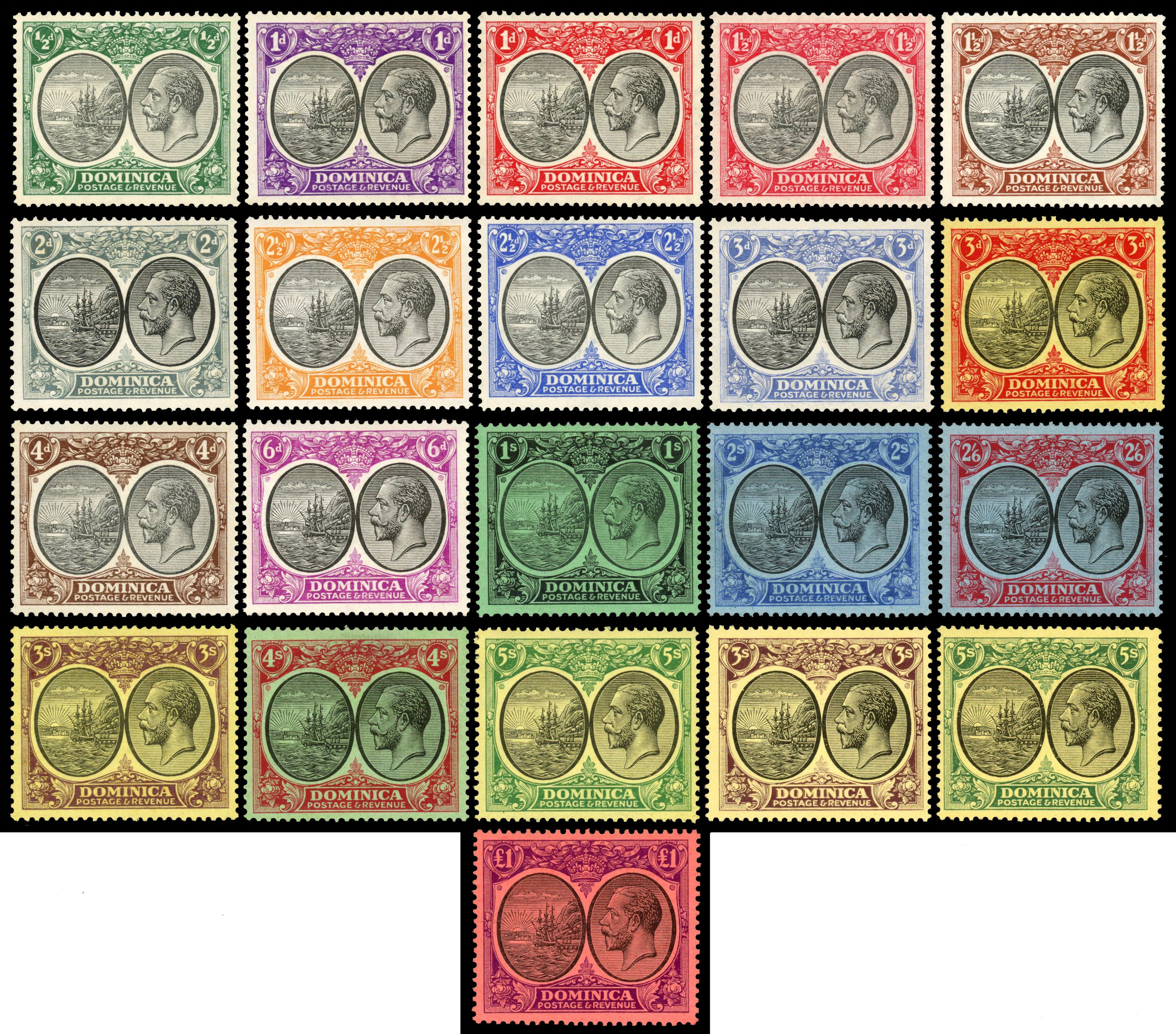Dominica 1923-33 set to £1