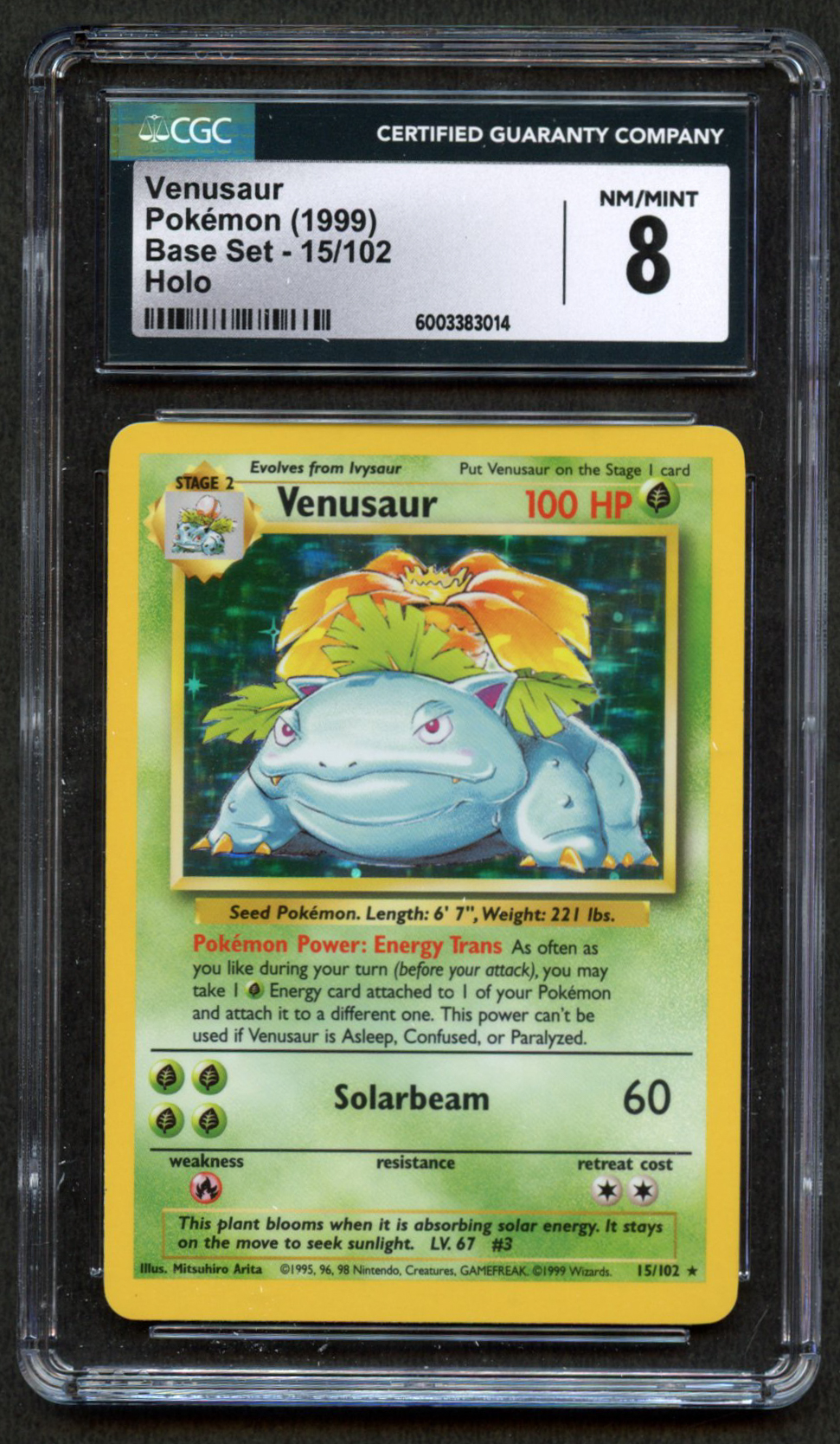 CGC 8 Venusaur Unlimited – Base Set (1999) 