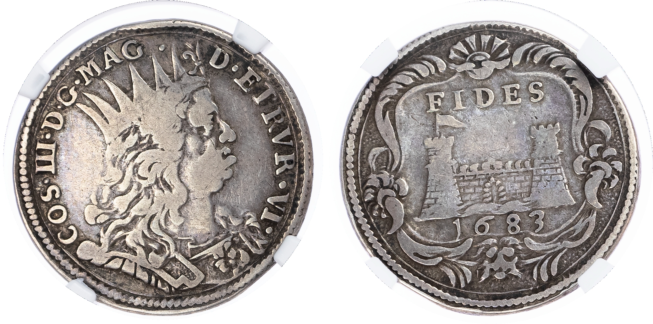 Italy, States, Livorno. Cosimo III AR 1/4 Tallero. 1683. 
