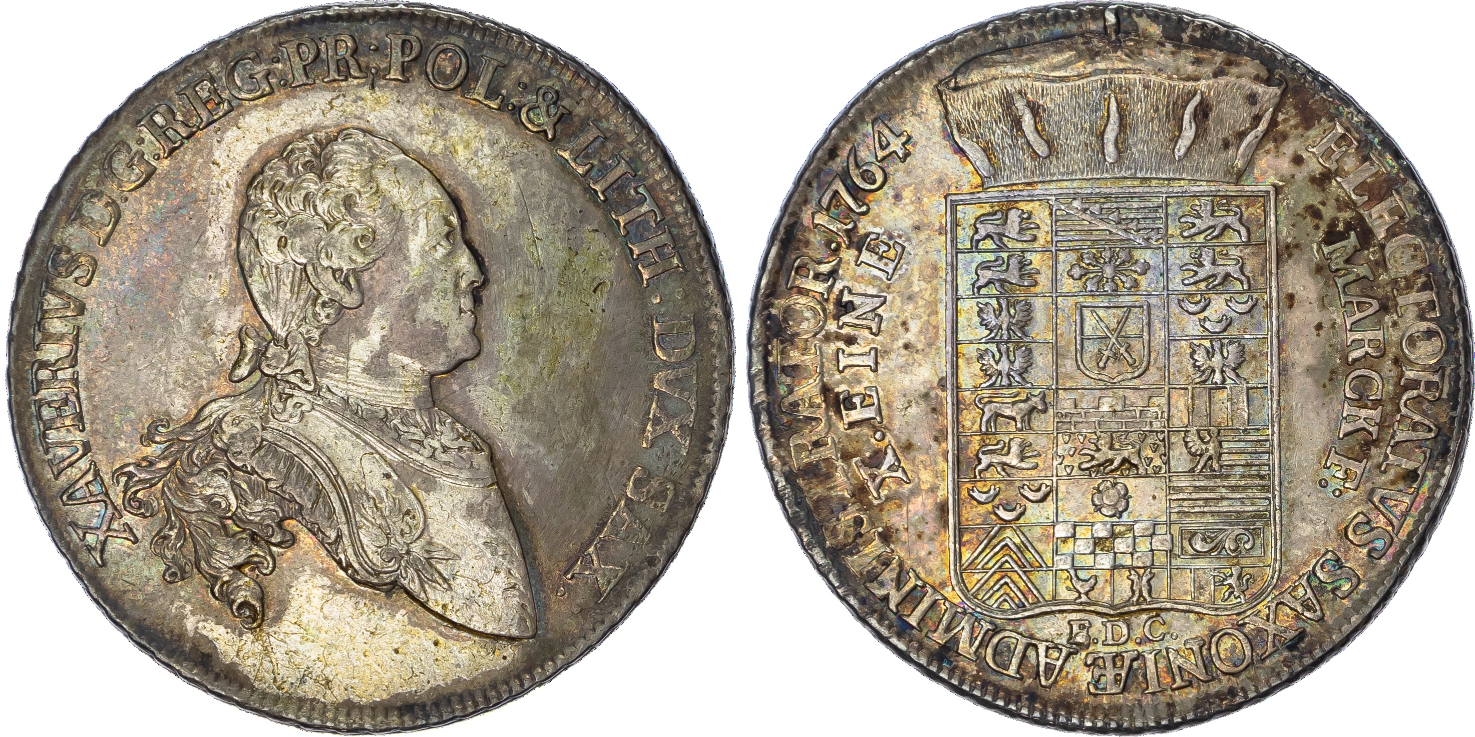 Germany, Saxony, Francis Xavier (1763‑1768), as regent, silver Taler, 1764 EDC, Dresden, 27.97g.