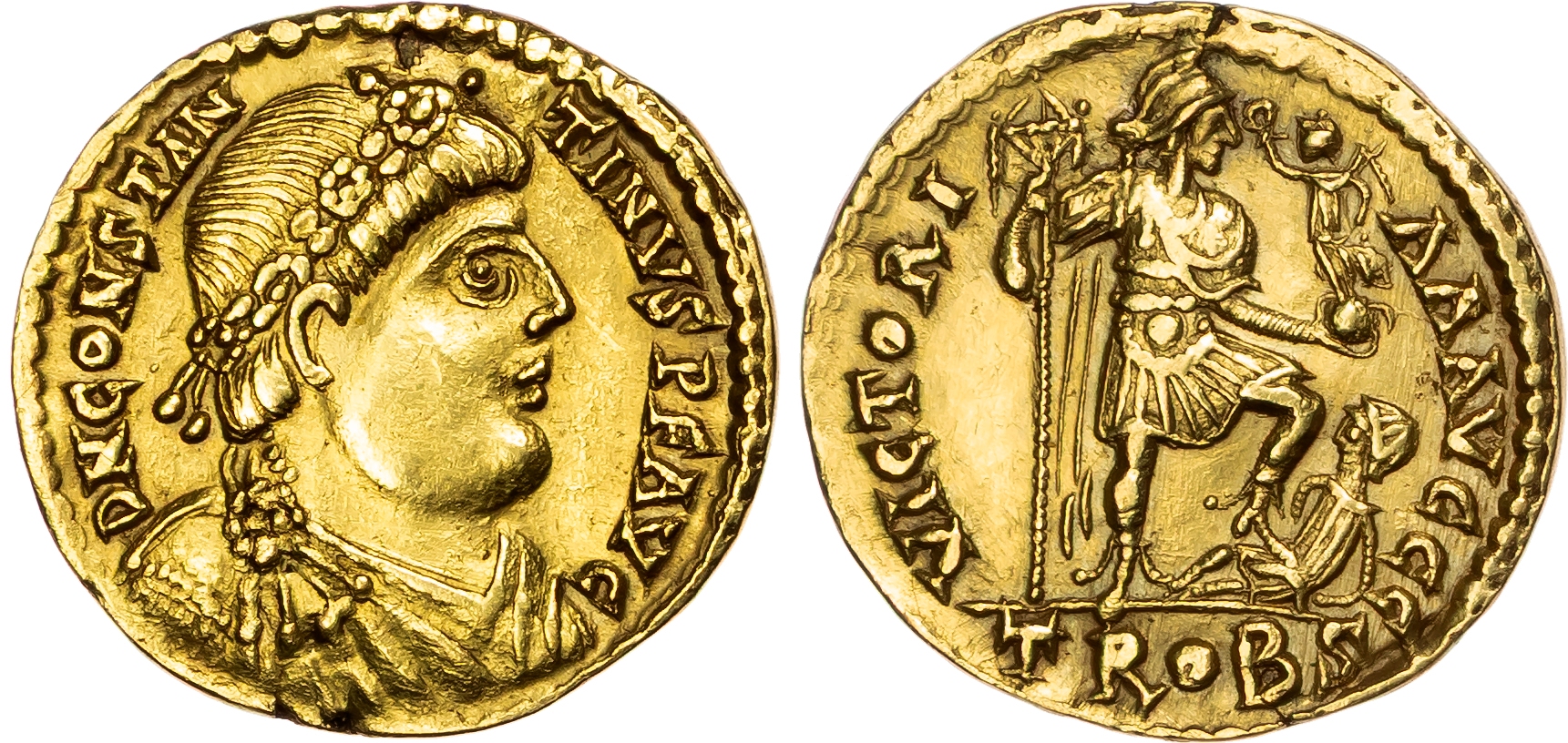 Constantine III (AD 407‑411) AV Solidus, mint of Trier, AD 408‑411, 4.41g.