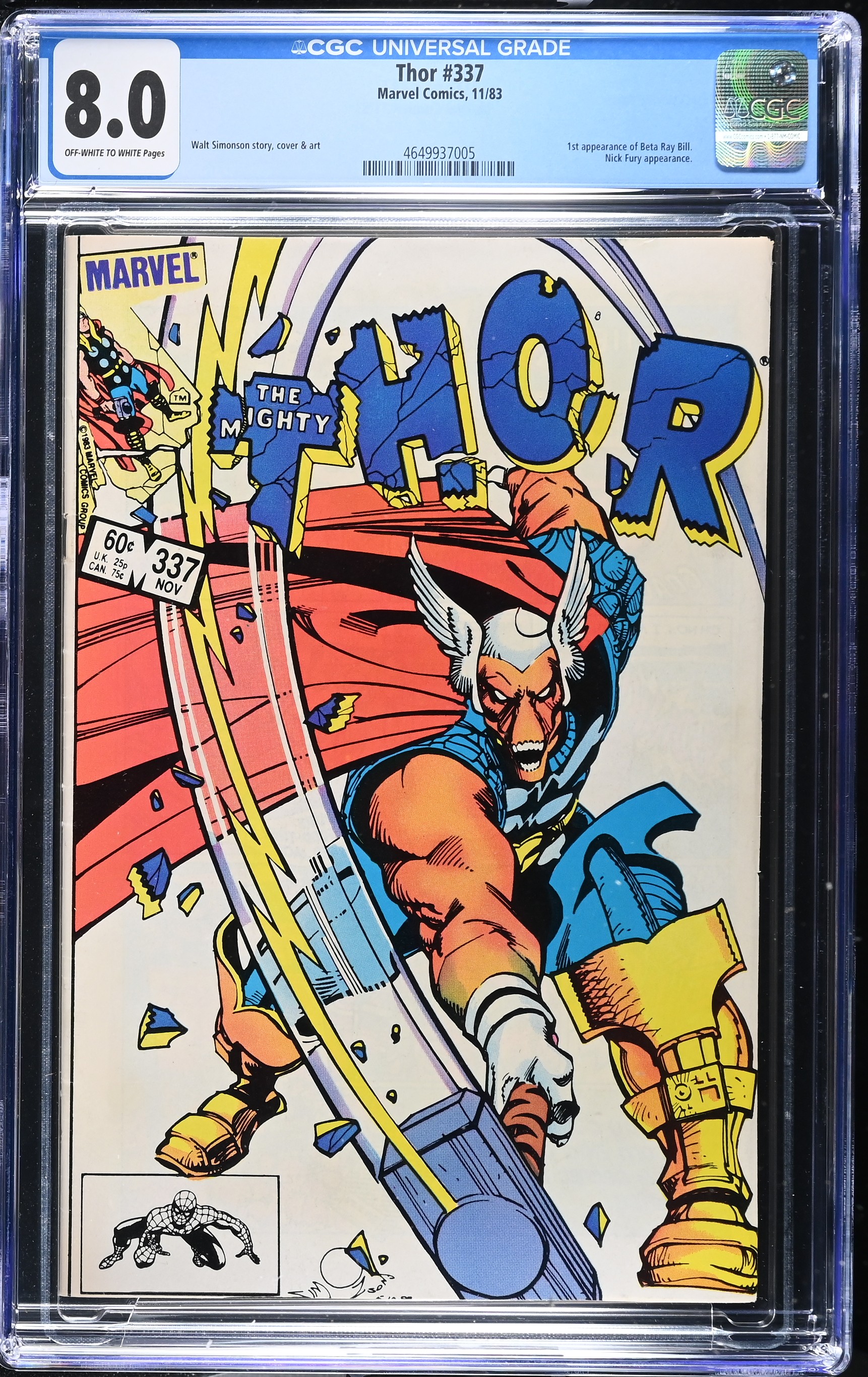 Thor #337 CGC 8.0 First Beta Ray Bill (Marvel Comics, 1983) Off-White to White Pages