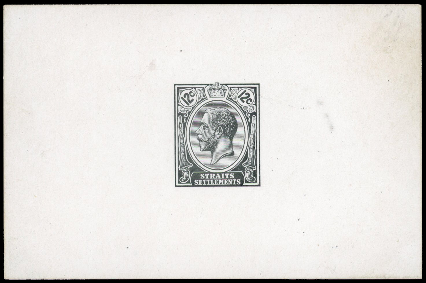 Straits Settlements 1921 12c die proof in black