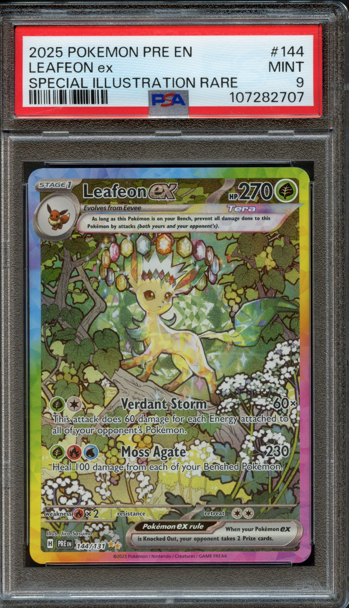 <p>PSA 9 Leafeon EX - Prismatic Evolutions Special Illustration Rare #144</p>