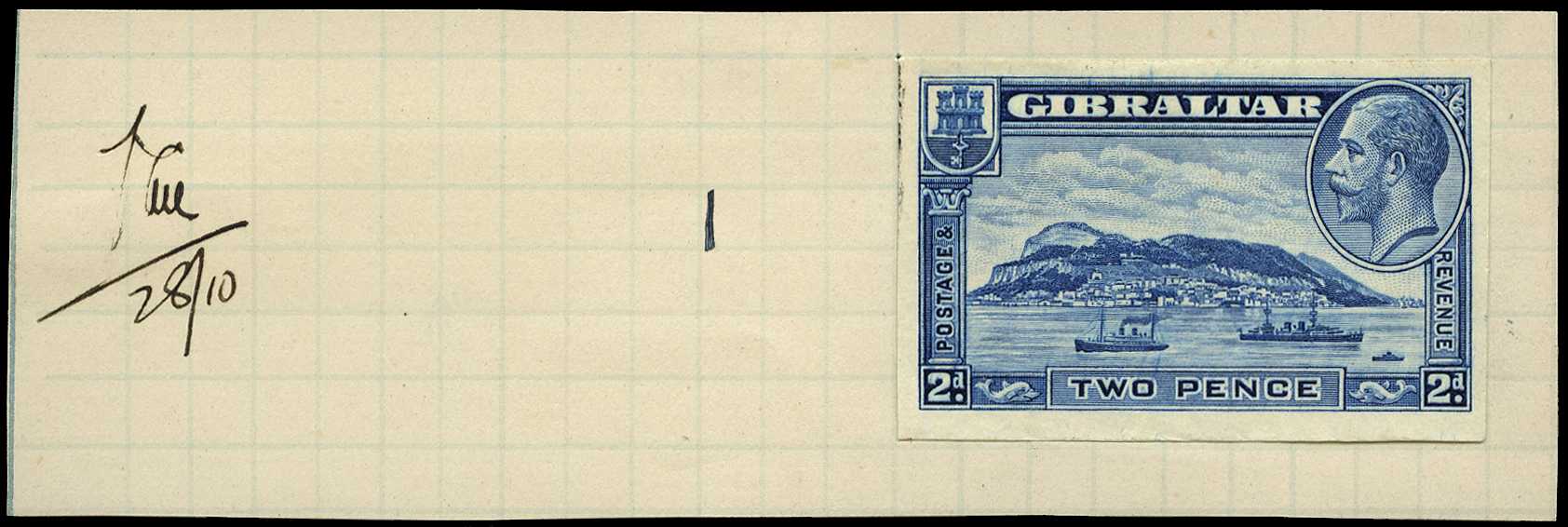 1931-33 "Rock" 2d deep blue colour trial...