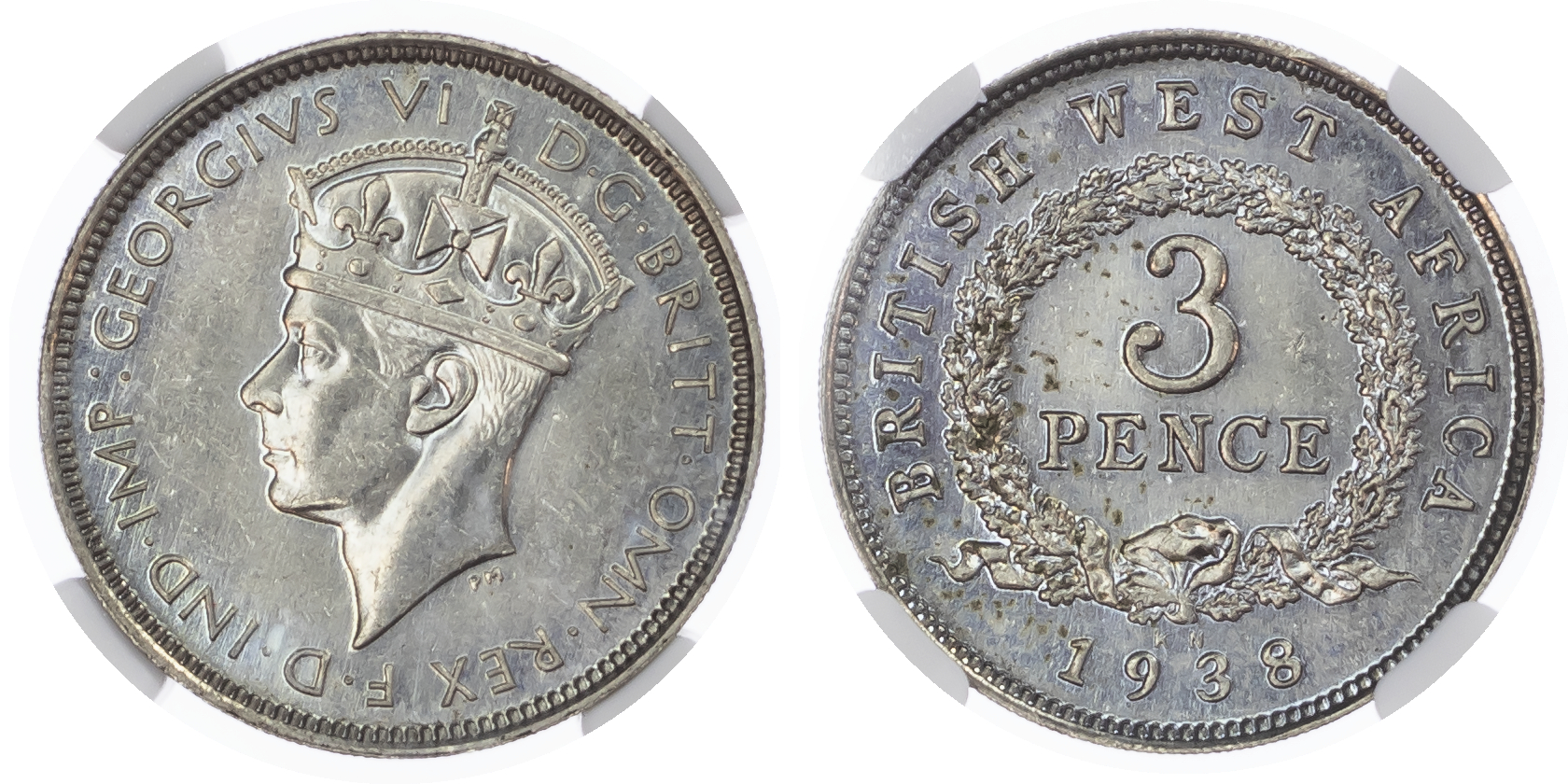 British West Africa. George VI Ni Threepence. 1938KN.