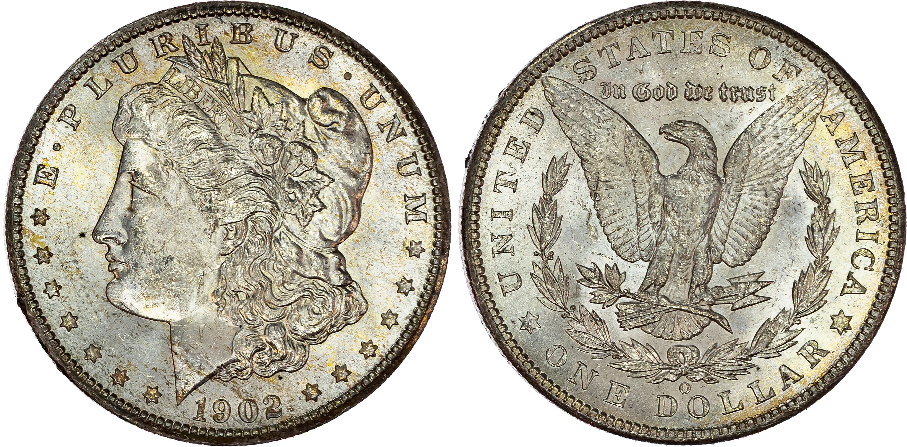 USA , silver Morgan Dollar, 1902, New Orleans, 26.79g (KM 110). Uncirculated.…