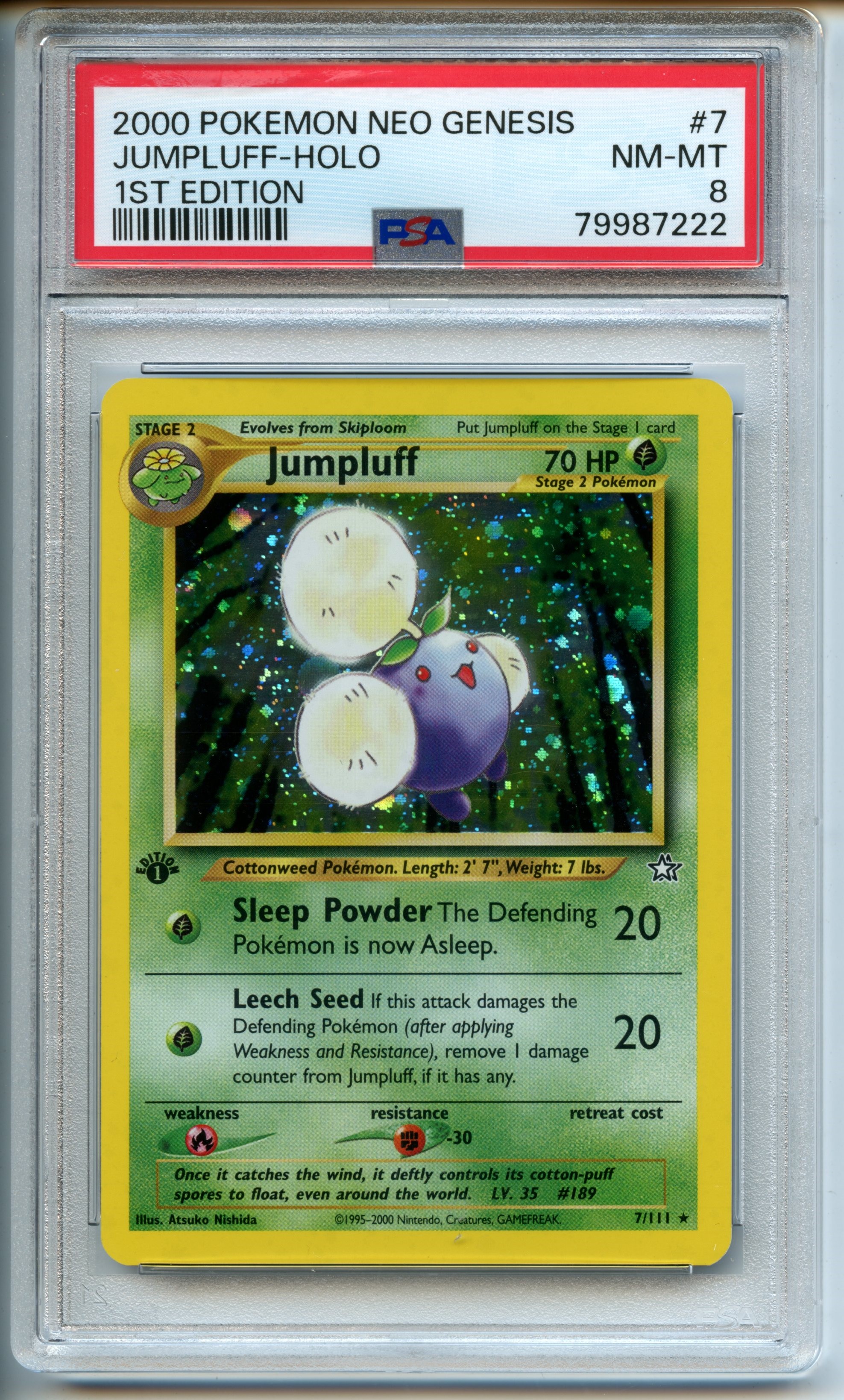 Pokémon TCG - Jumpluff HOLO - 1st Edition Neo Genesis - PSA 8