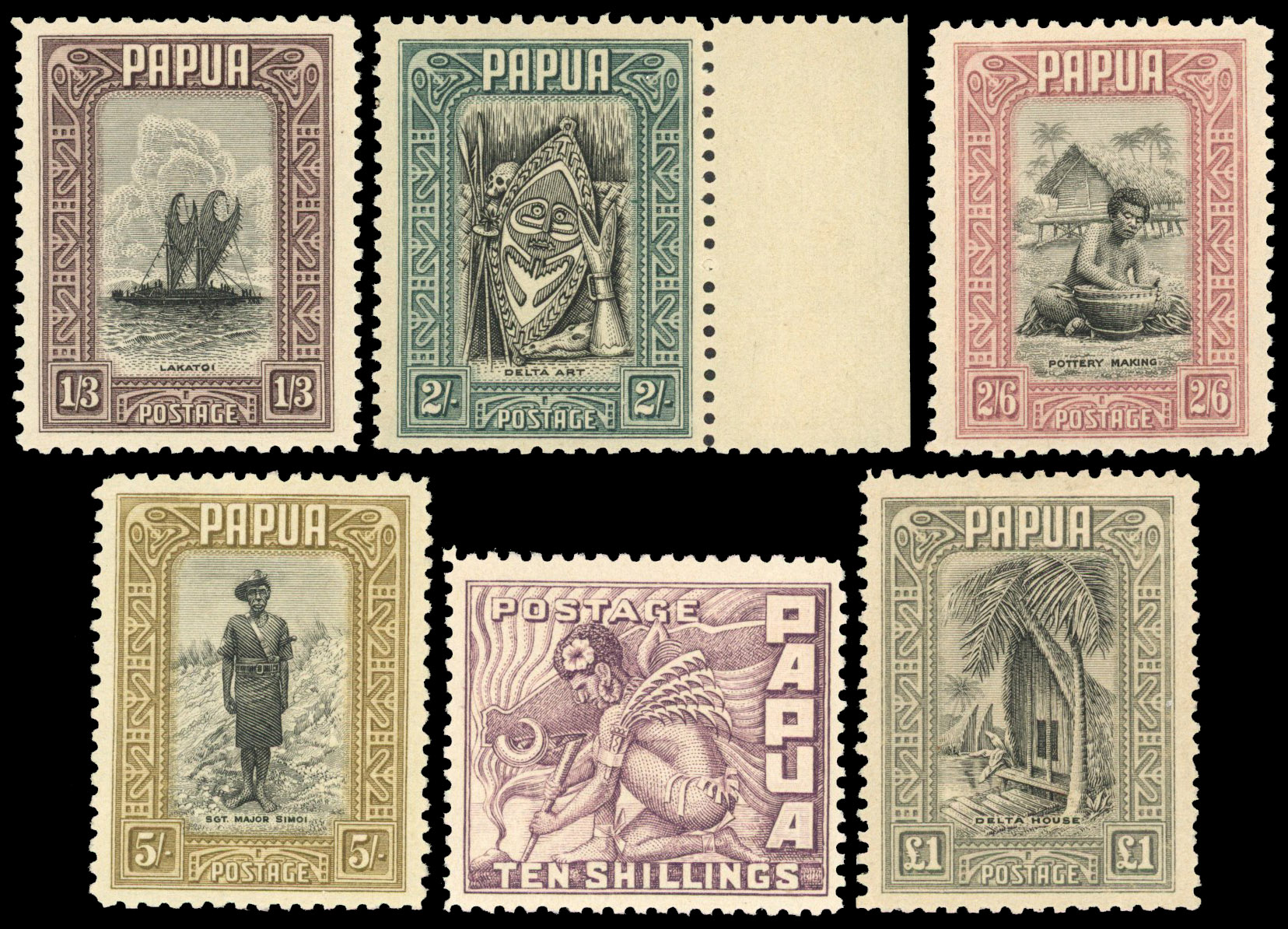Papua 1932-40 set of 16 to £1