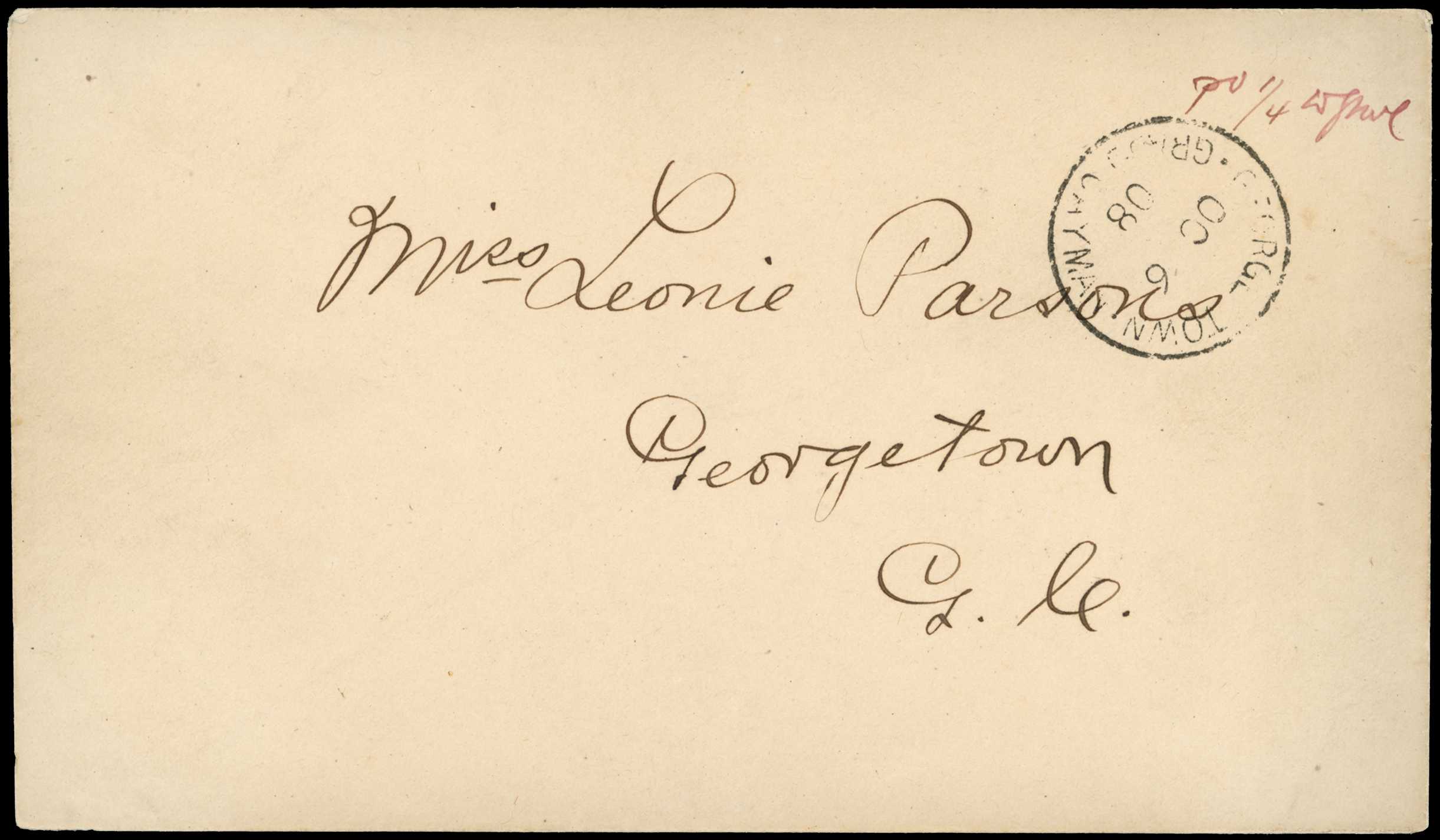 1908 (6 October) unsealed envelope endorsed "Pd...