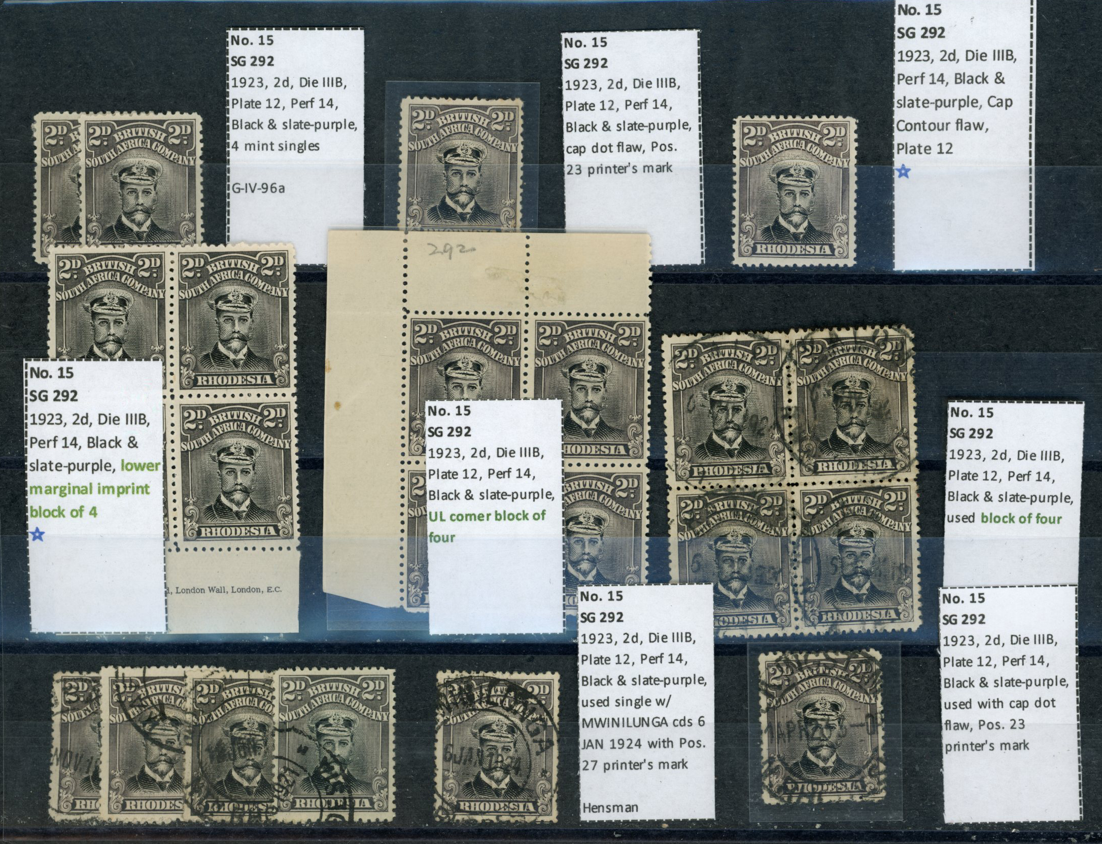 1922-3 2d Head Die IIIB, perf 14, white paper....
