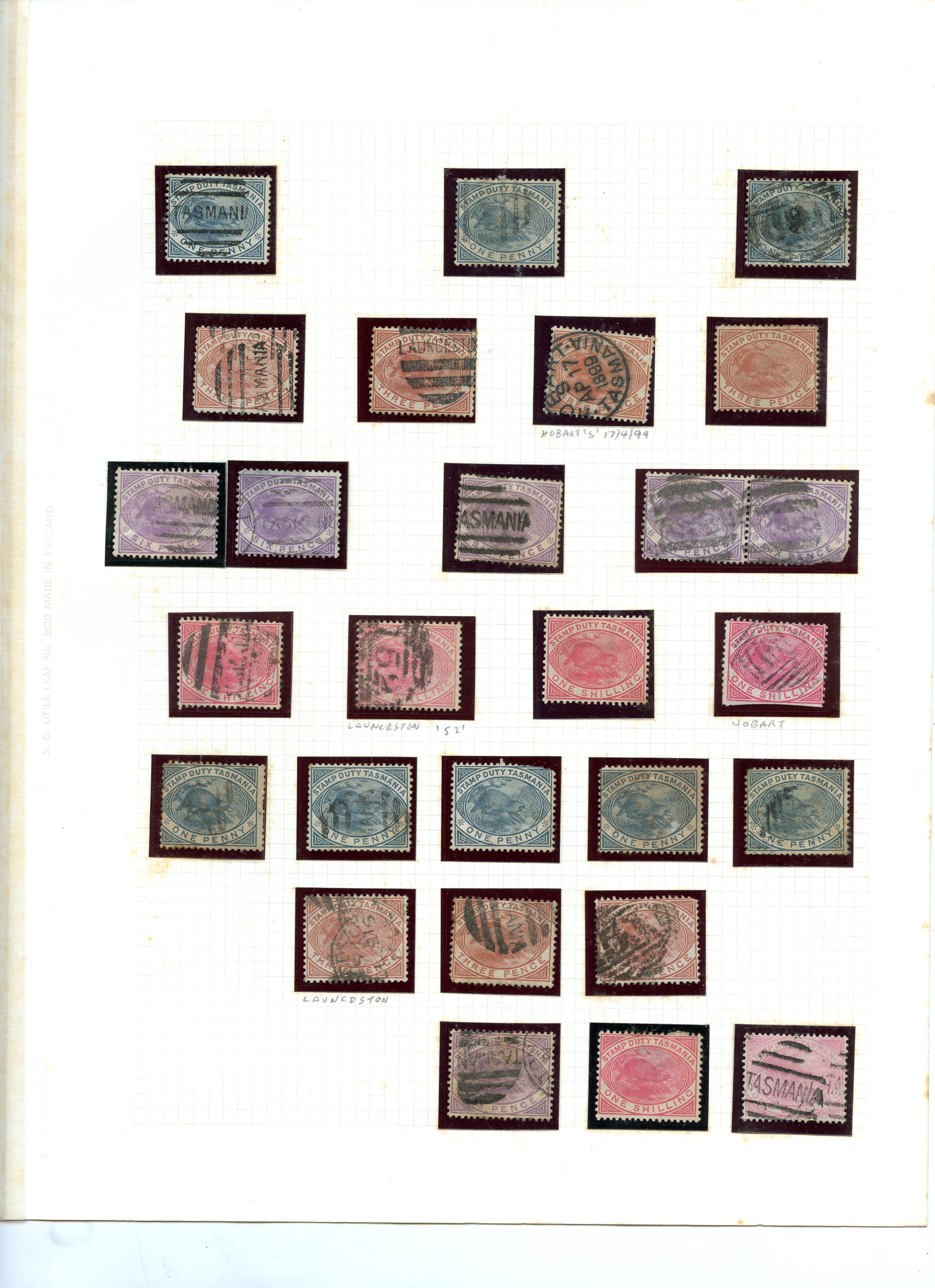 Tasmania 'back of book' collection on...